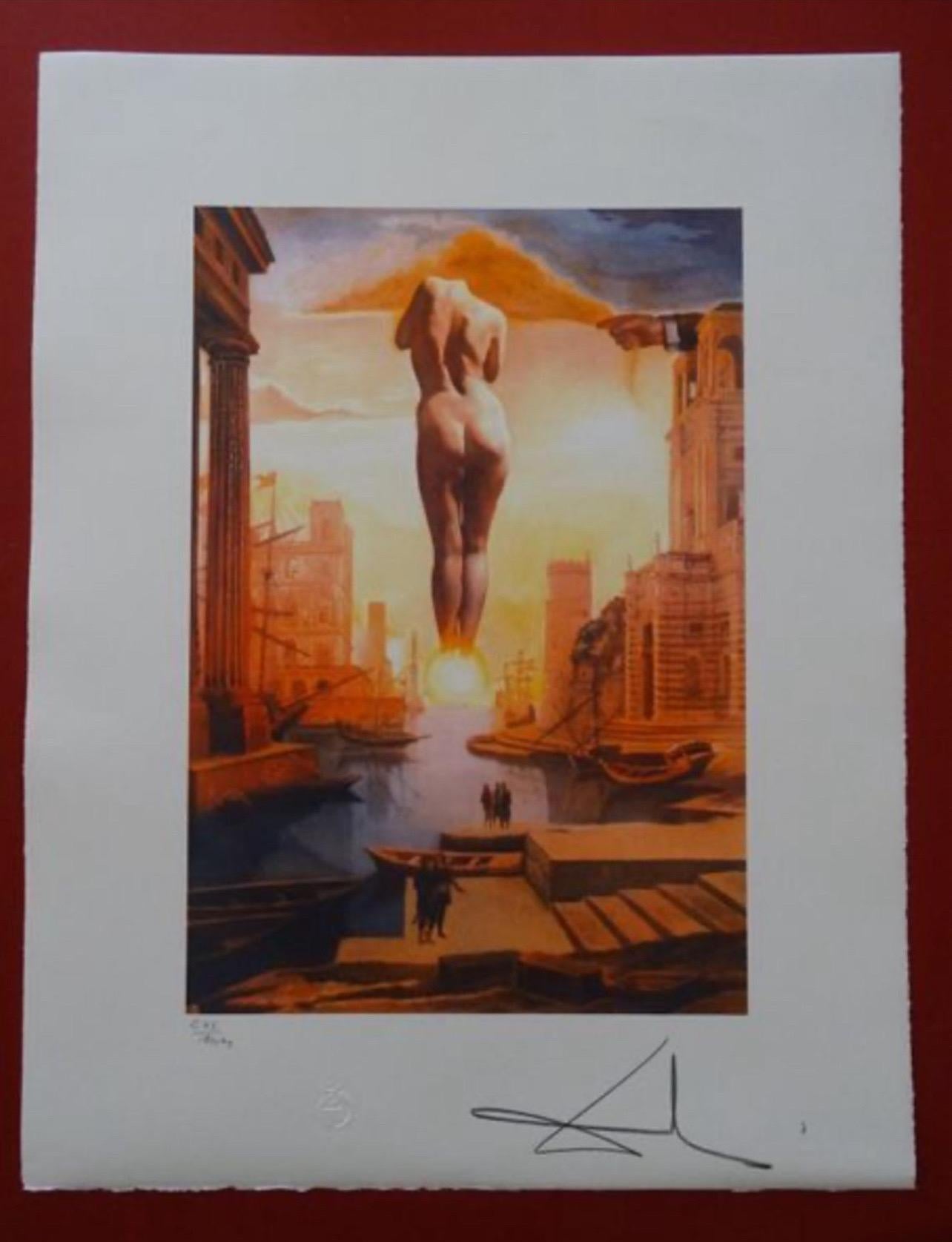 SALVADOR DALI (1904-1989) LIMITED EDITION HANDSIGNIERT FARBLITHOGRAPHIE Papier BFK im Zustand „Gut“ im Angebot in La xara, VC