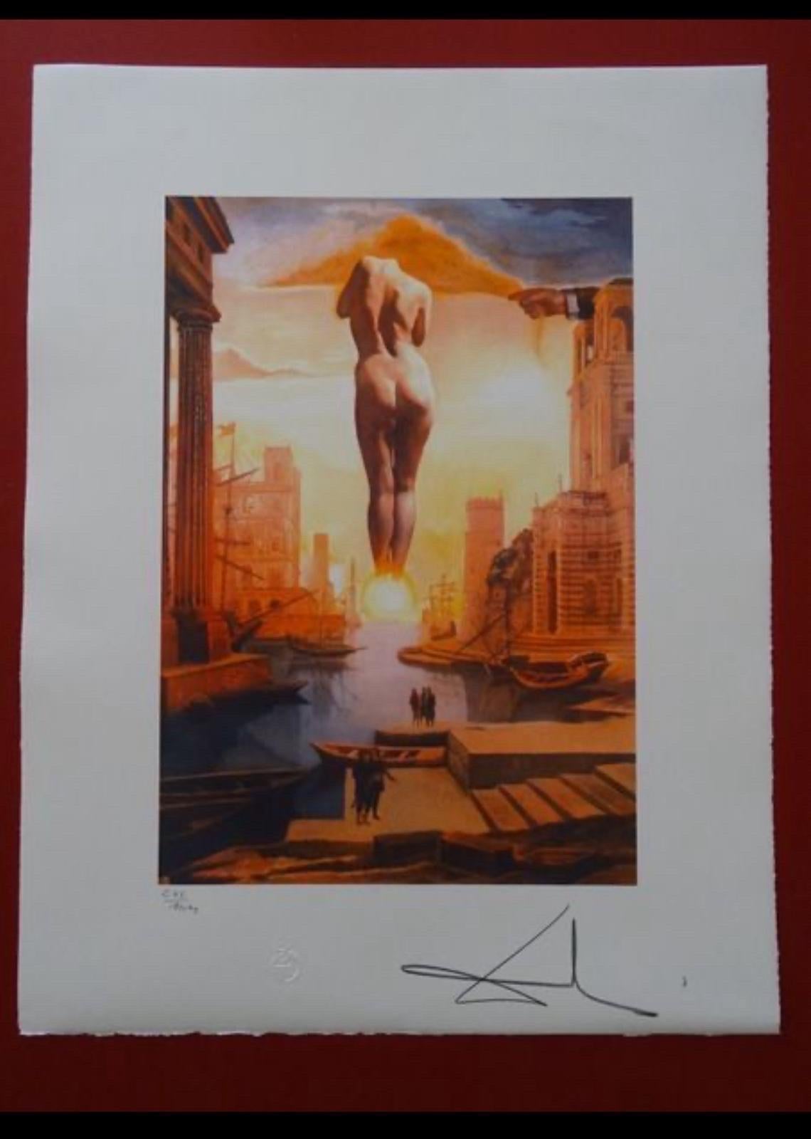 SALVADOR DALI (1904-1989) LIMITED EDITION HANDSIGNIERT FARBLITHOGRAPHIE Papier BFK im Angebot 1