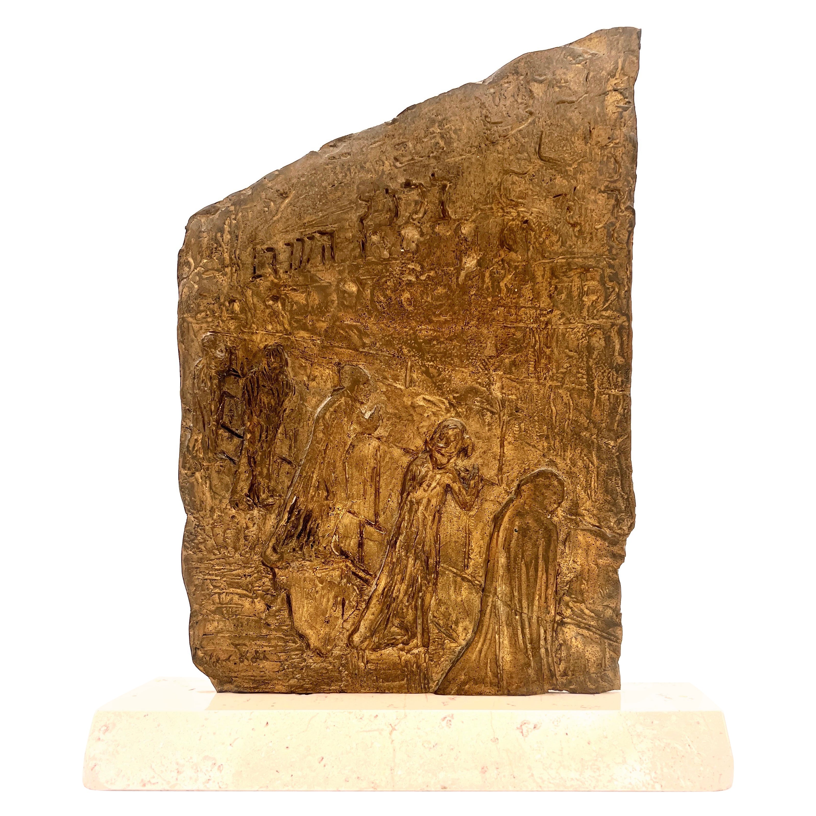 Salvador Dalí (1904-1989) Il muro del pianto di Gerusalemme scultura in bronzo 1981
