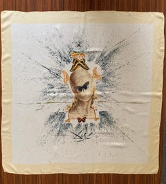 1950s Surrealist Silk Moth Scarf after Salvador Dali