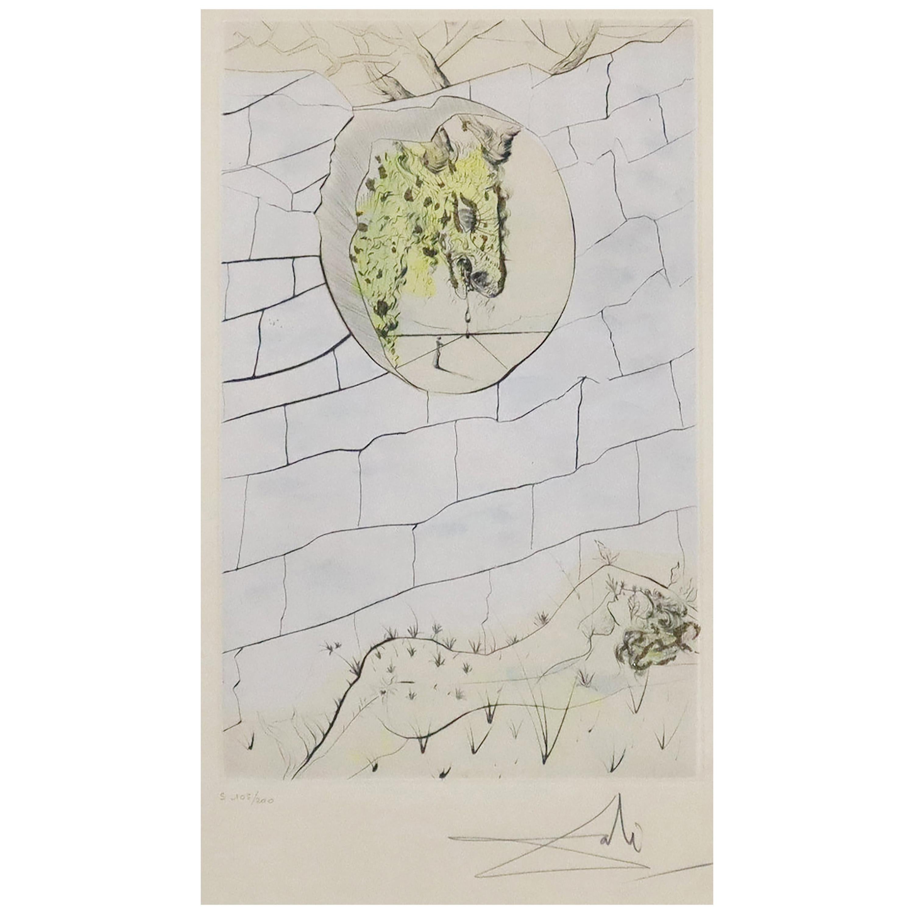 Salvador Dali 1971 “The Beloved Looks Forth” Etching