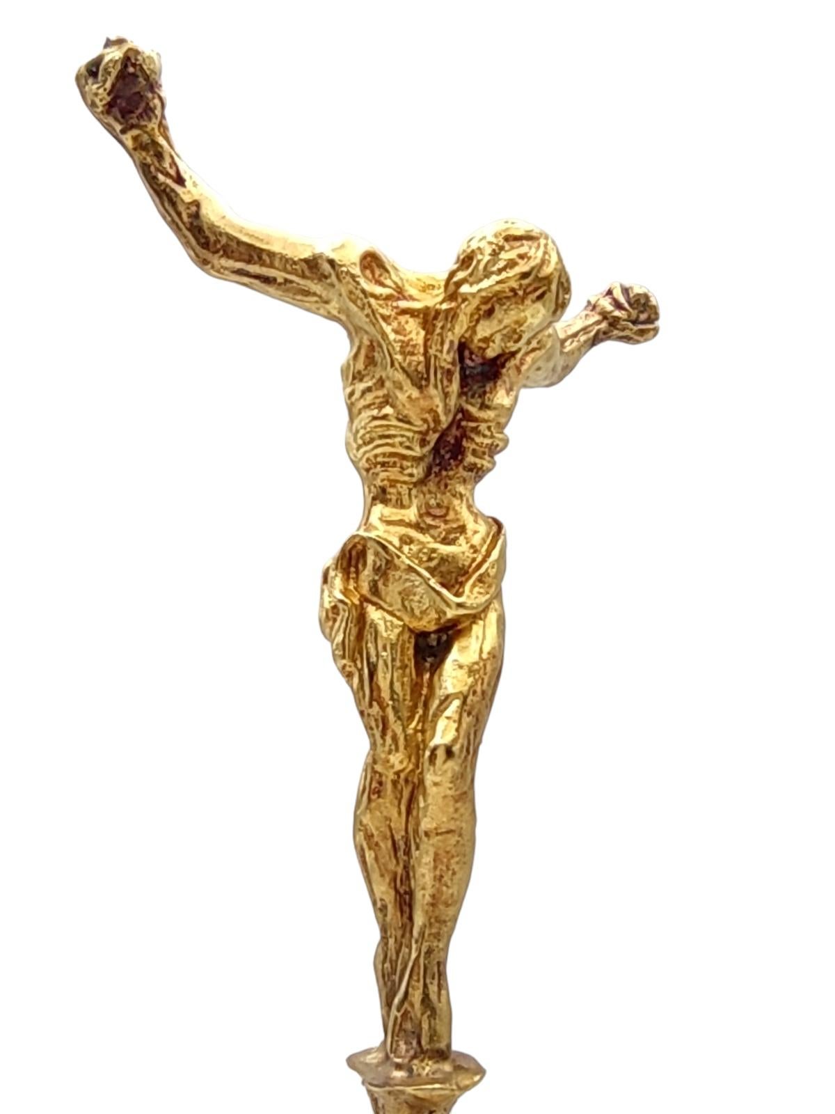 Salvador Dali 1974 Christ of Saint John of the Cross 18 Karat Gold Statuette 272 In Excellent Condition For Sale In MADRID, ES
