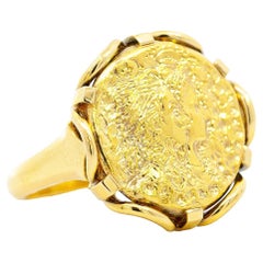 Salvador Dali 22k "Dalí d'Or" For Piaget Coin Ring in 18K Yellow Gold Circa 1966