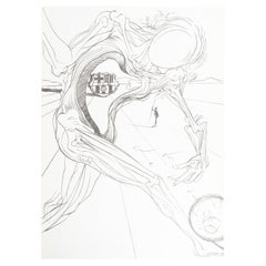 Salvador Dali 75. Jahrestag F.C. Abstrakte Lithografie auf Papier, Barcelona, 2001