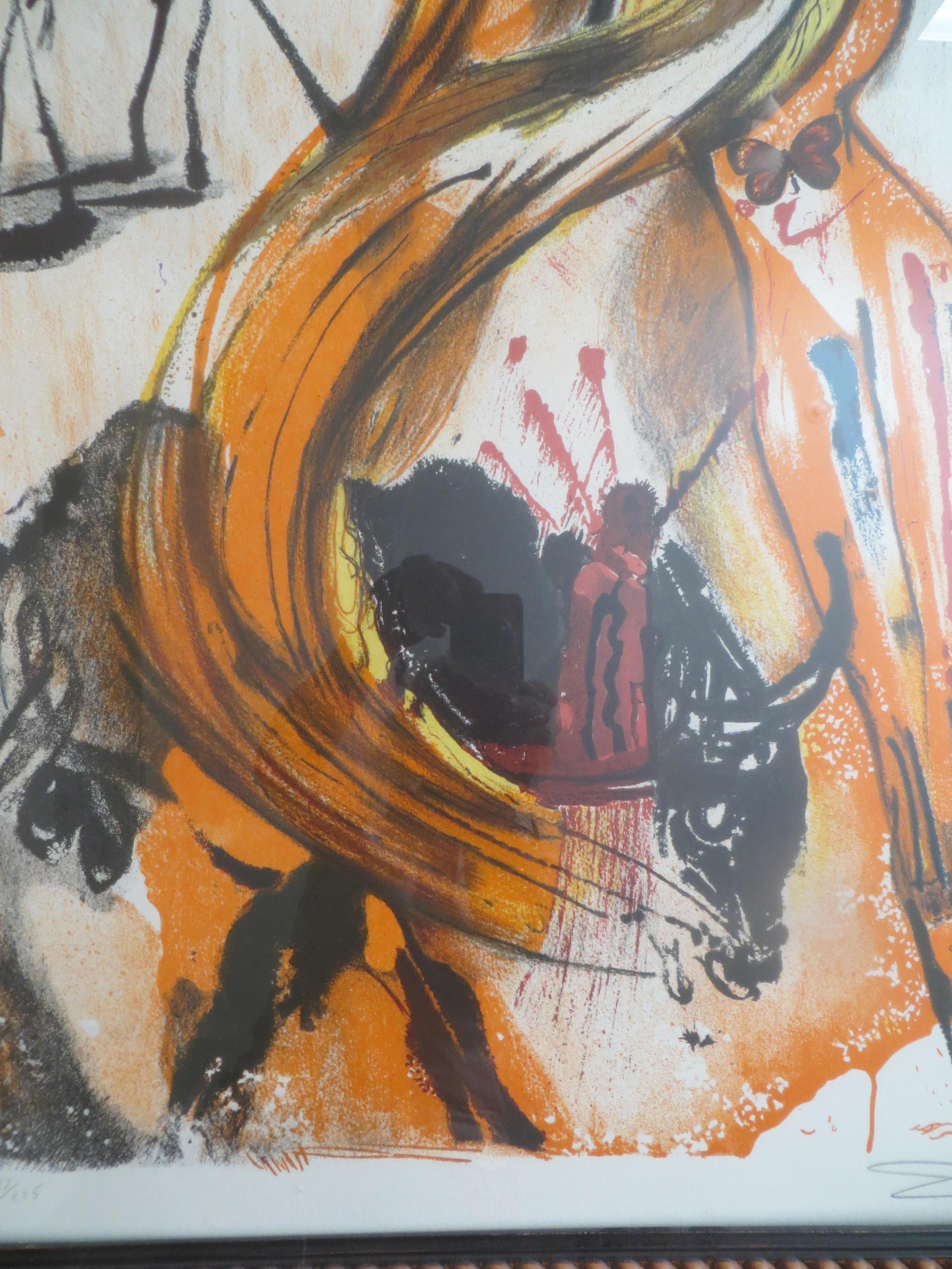 Original Dali  Schmetterling Bulfighter Lithographie (Postmoderne), Print, von Salvador Dali and Philippe Halsman