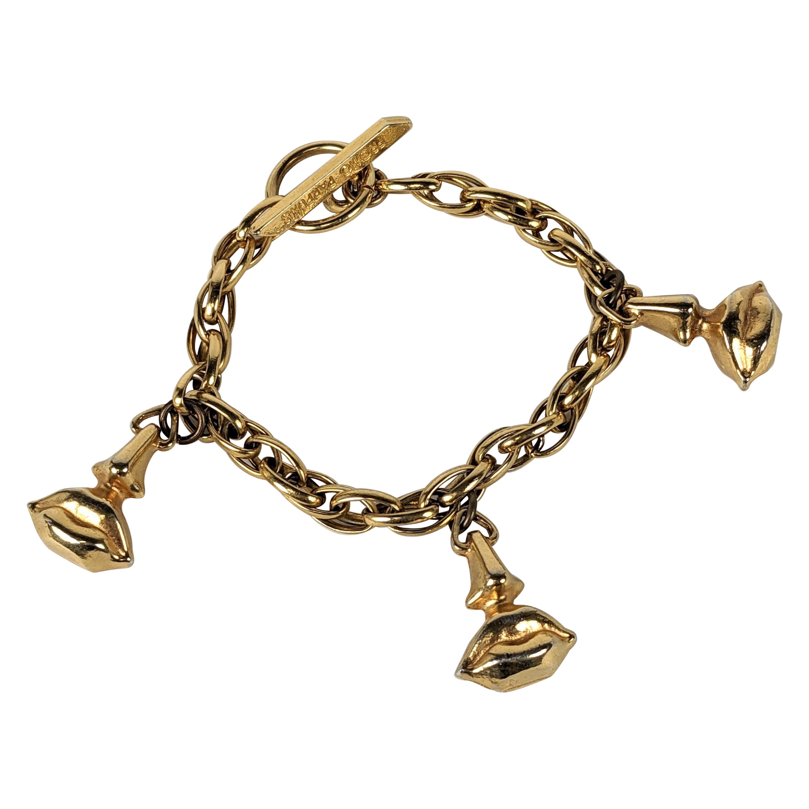 Salvador Dali Aphrodite Surrealistisches Anhänger-Armband mit Knopfleiste im Angebot