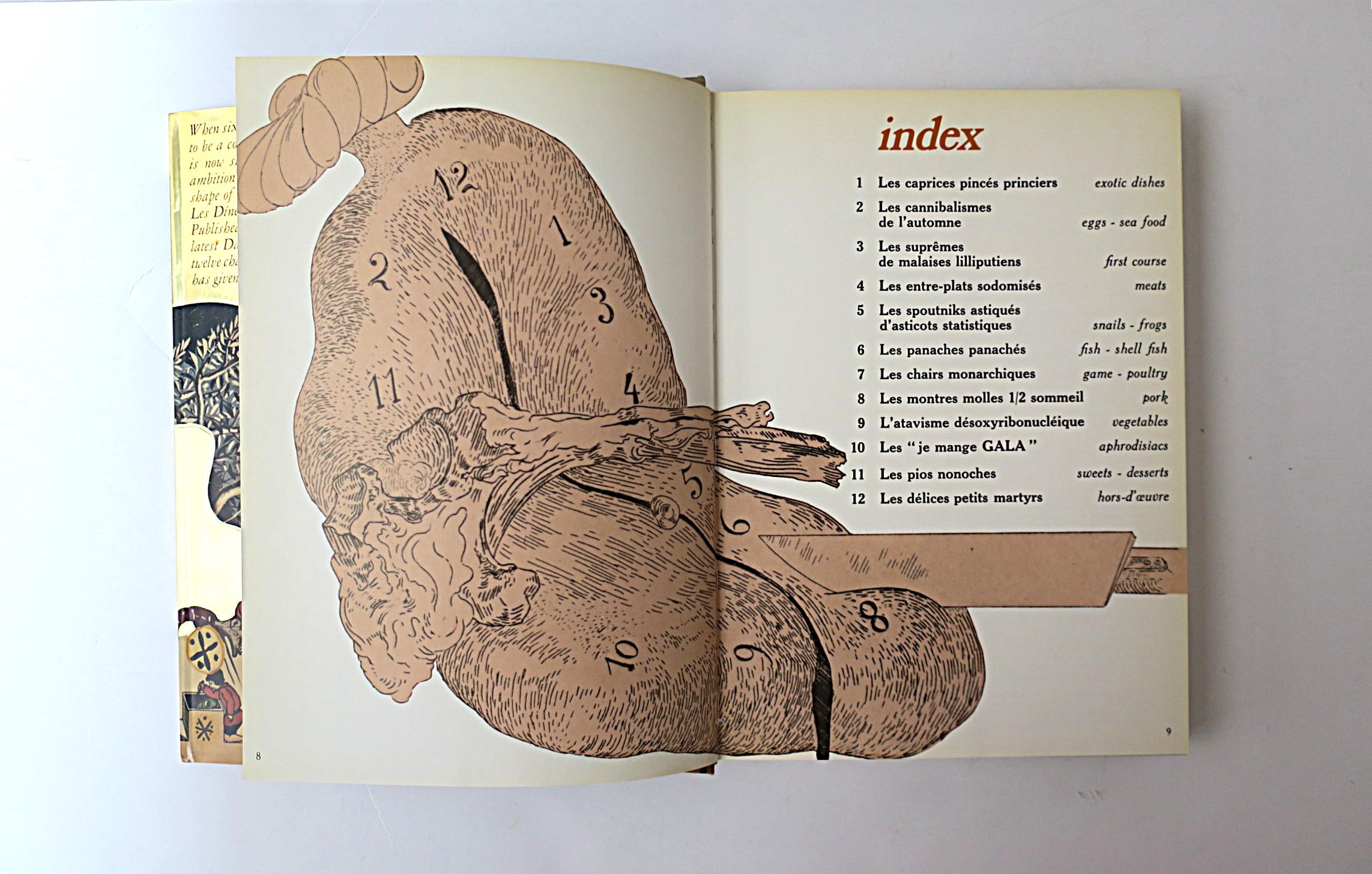 20th Century Salvador Dali Art Recipe Book, Les Diners de Gala, 1971 France, First Edition For Sale