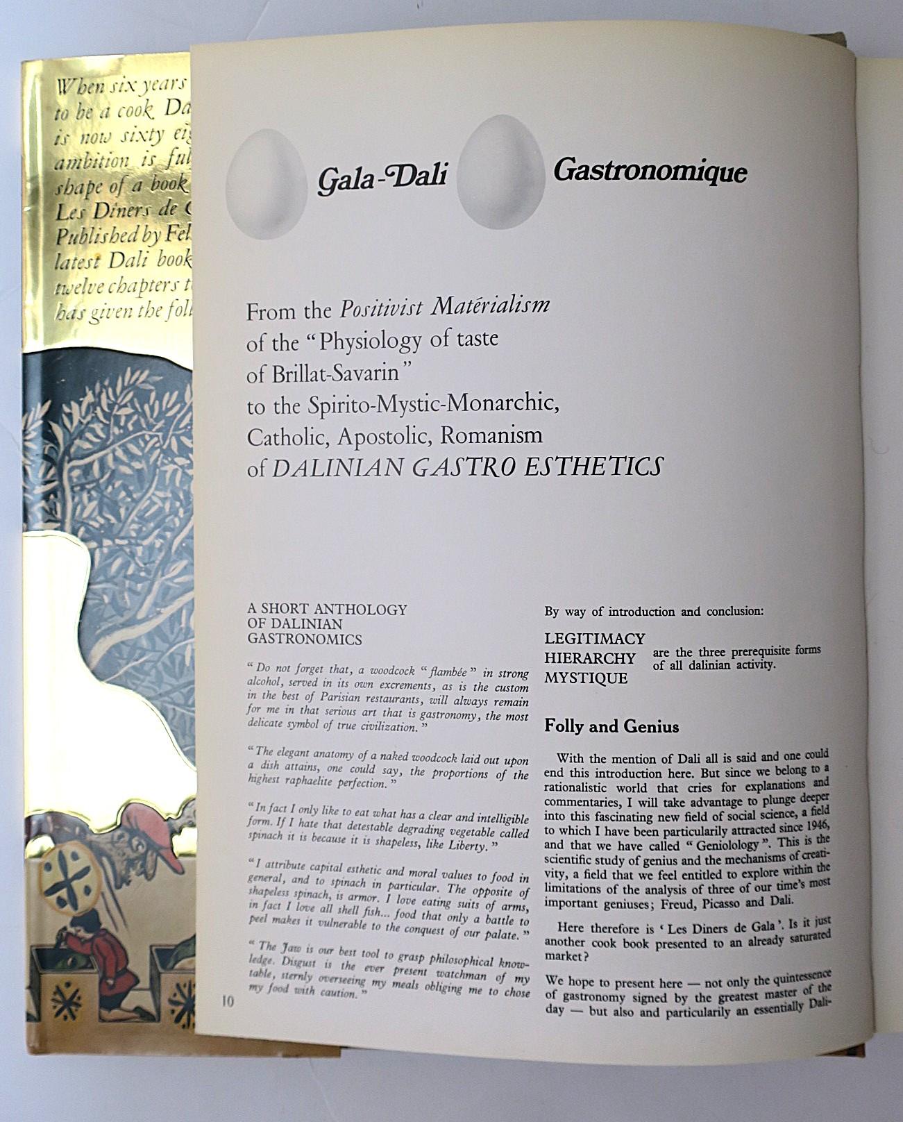 Paper Salvador Dali Art Recipe Book, Les Diners de Gala, 1971 France, First Edition For Sale