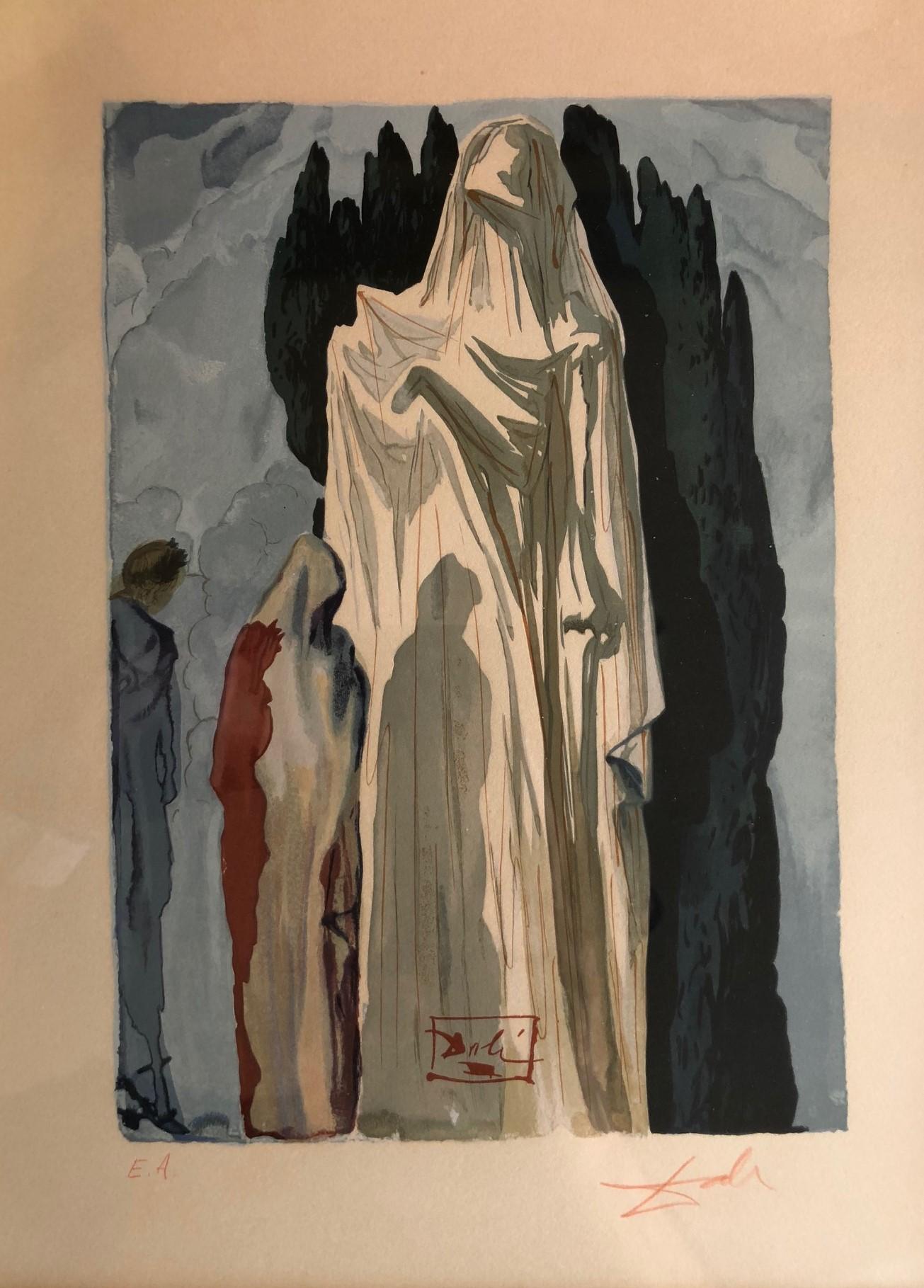 Mid-Century Modern Salvador Dali - Impression d'épreuve sur bois Divine Comédie Inferno #10 
