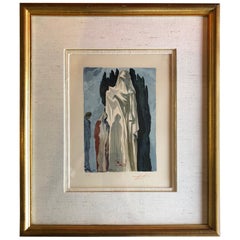 Salvador Dali Künstler Proof-Holzschnitt Divine Comedy Inferno #10 „Heretics“