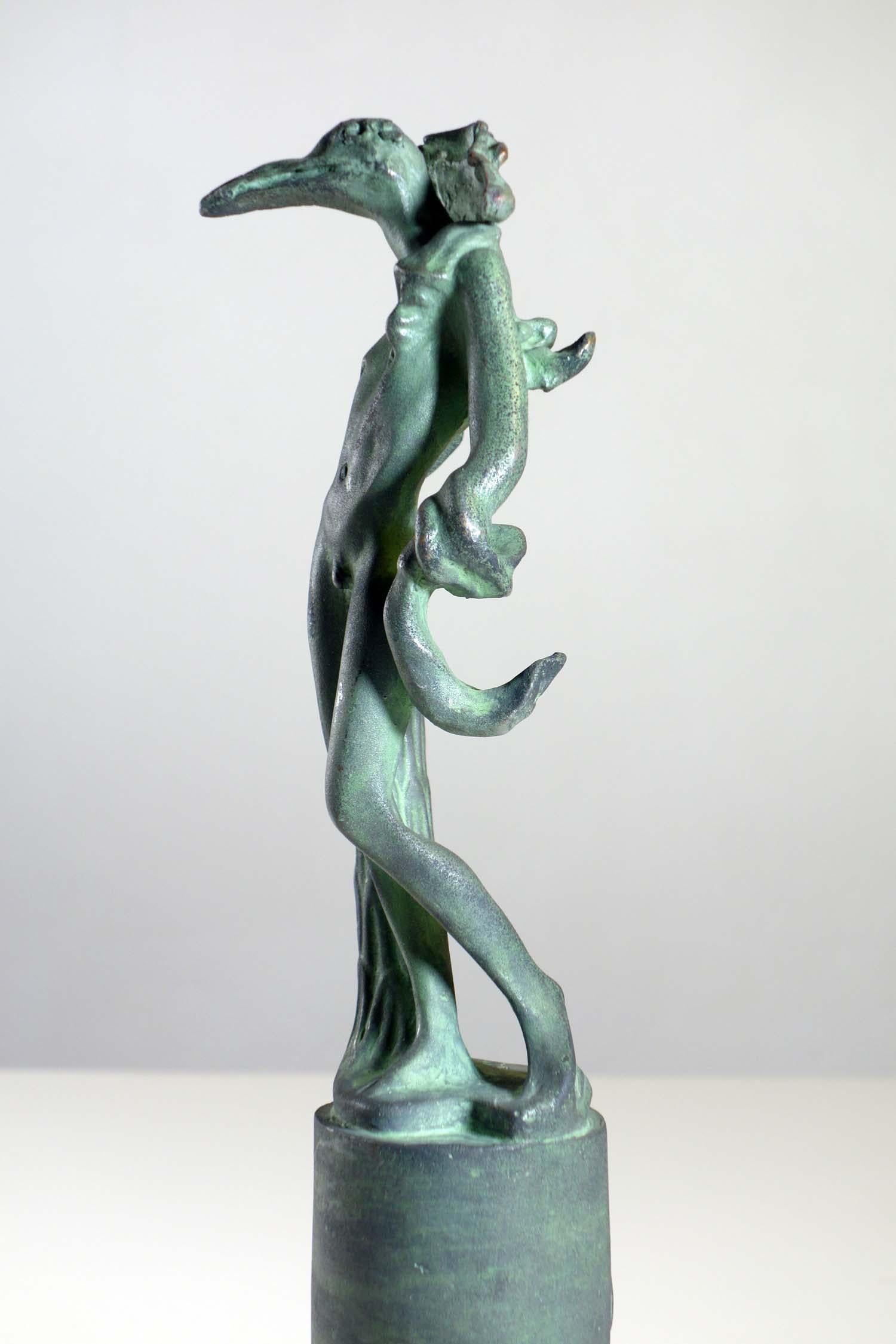 Salvador Dalí Vogelmann Surrealistische Bronze-Skulptur 79/99 (Patiniert) im Angebot
