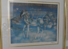 Salvador Dali Blue Unicorn Lithograph Signed and Numbered 89/300