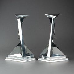 Salvador Dalí : "Cástor y Pólux", candelabros de bronce plateado - 1974