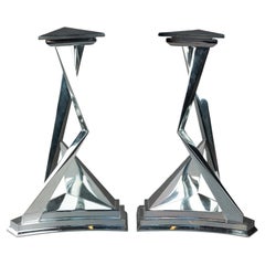 Salvador Dalí : "Cástor y Pólux", candelabros de bronce plateado - 1974