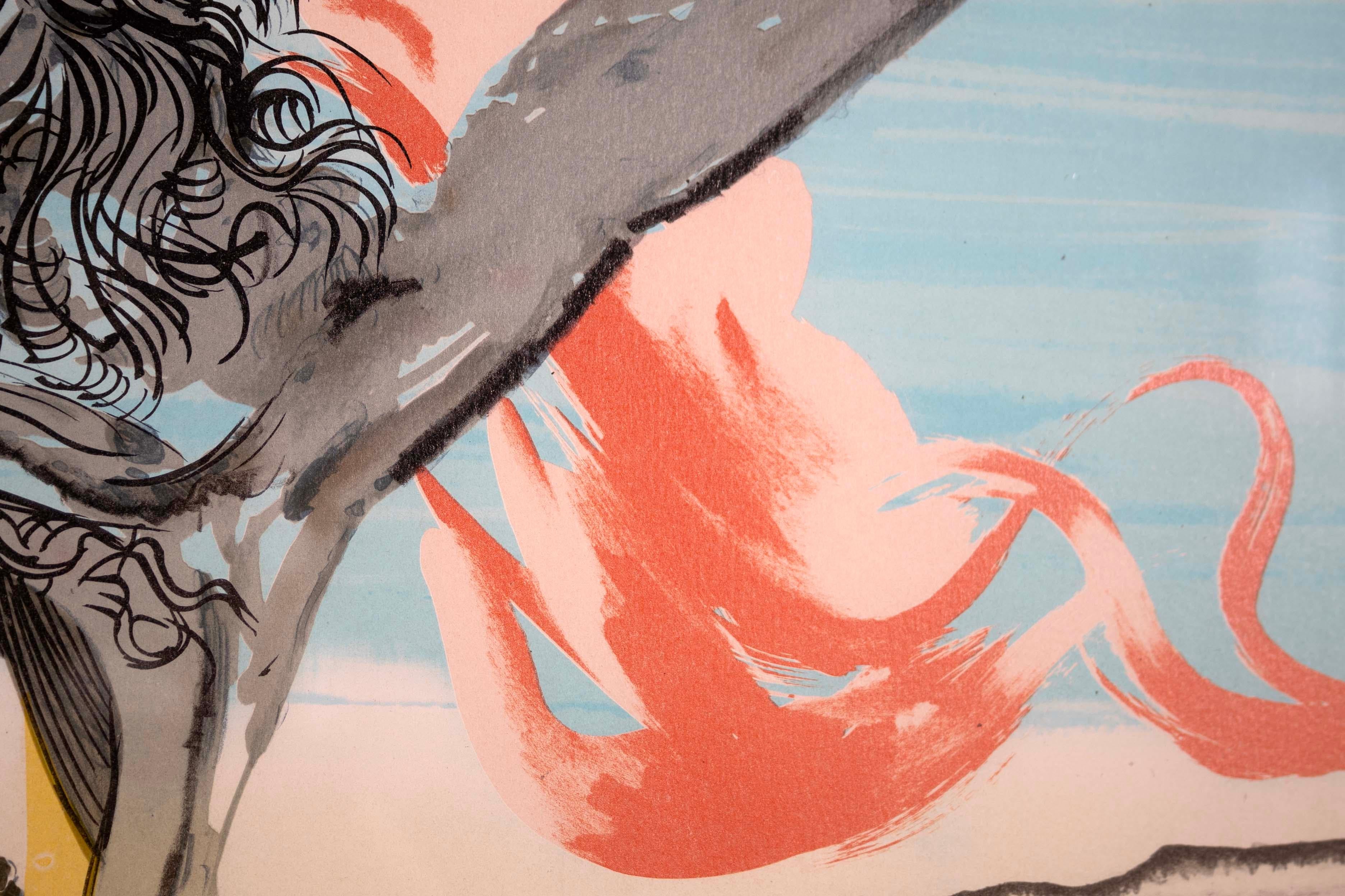 Salvador Dali Chevalier Surrealiste (Hommage an Velazquez) Lithographie auf Papier im Zustand „Gut“ in Keego Harbor, MI