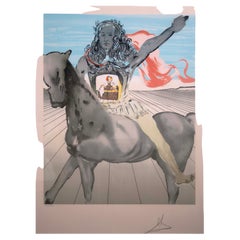 Salvador Dali Chevalier surréaliste (Homage to Velazquez) Lithographie sur papier