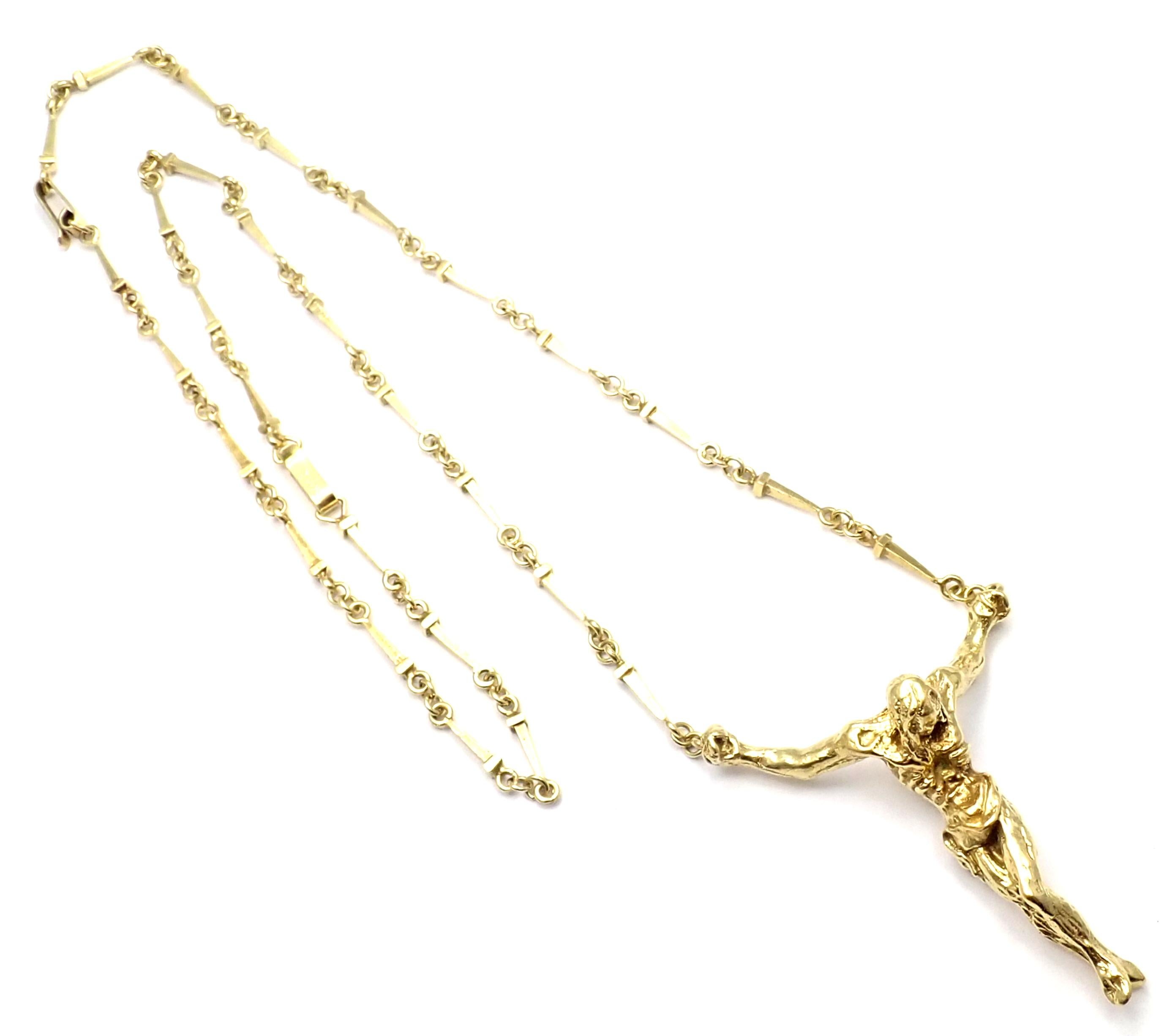Salvador Dali Christ Saint John on The Cross Yellow Gold Bracelet Necklace 7
