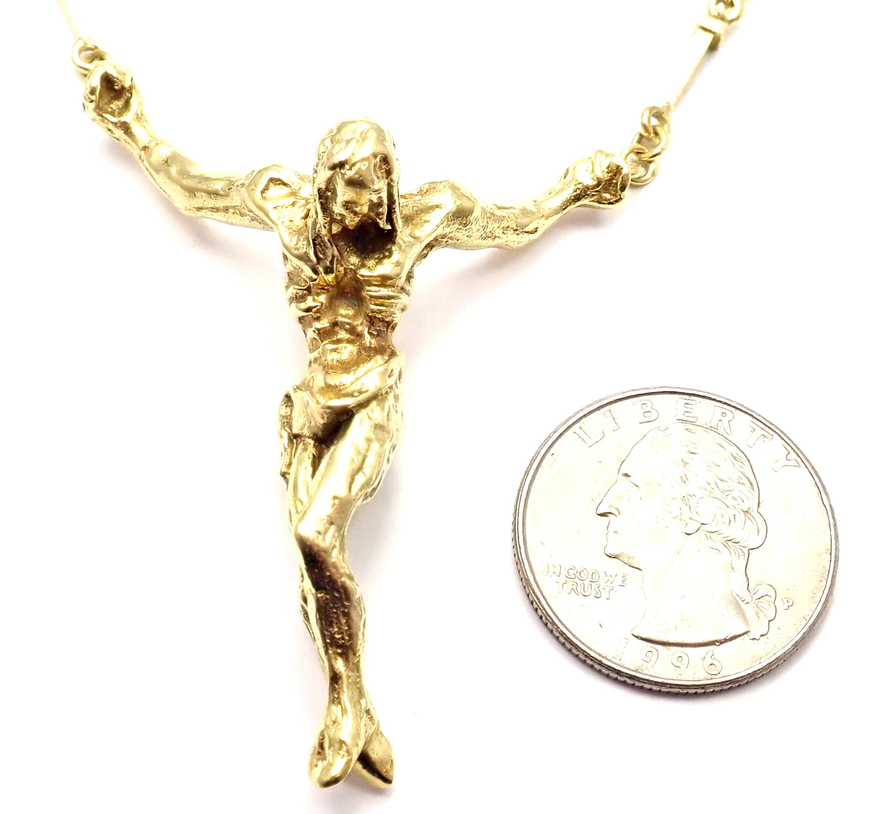 Salvador Dali Christ Saint John on The Cross Yellow Gold Bracelet Necklace 2