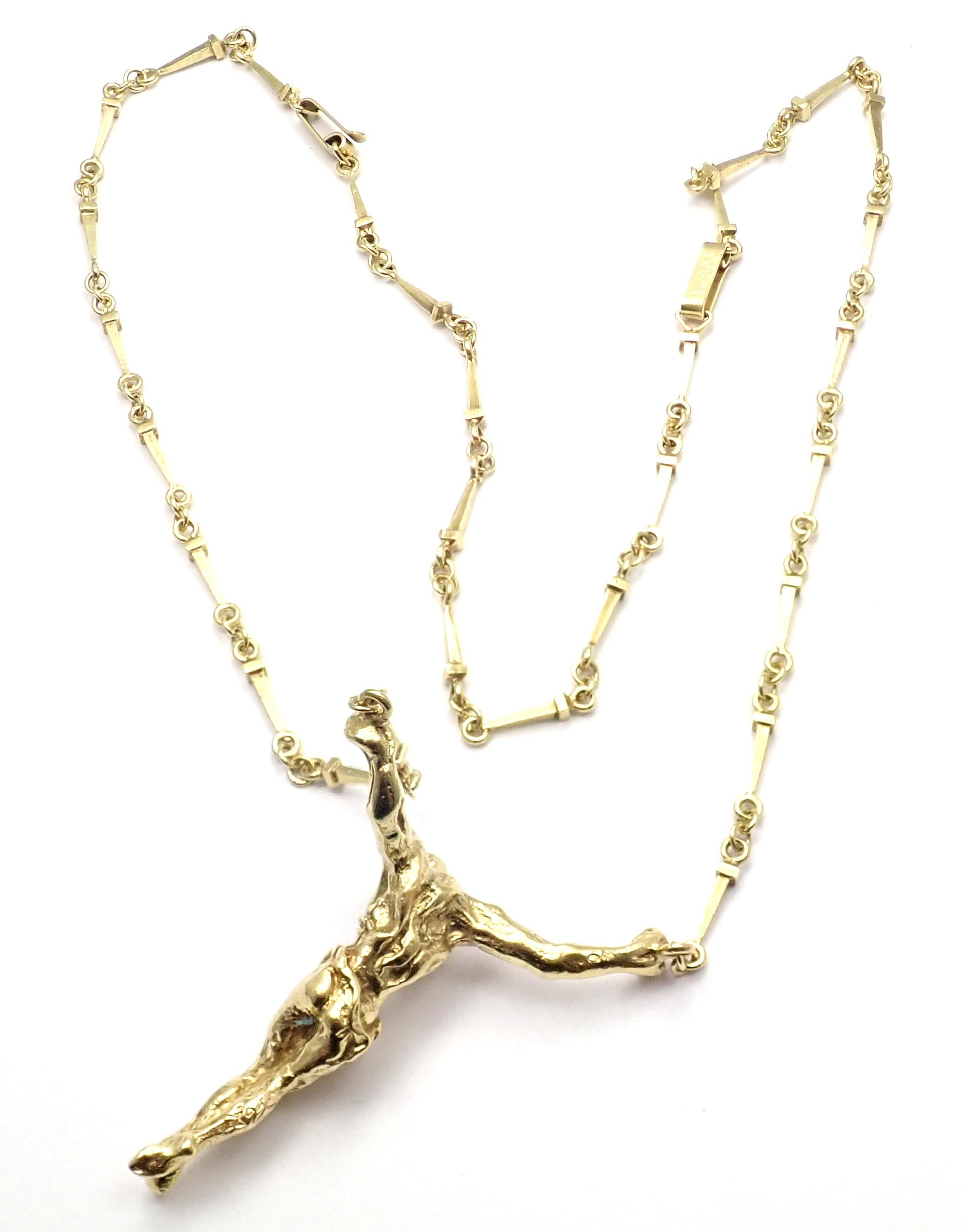 Salvador Dali Christ Saint John on The Cross Yellow Gold Bracelet Necklace 3