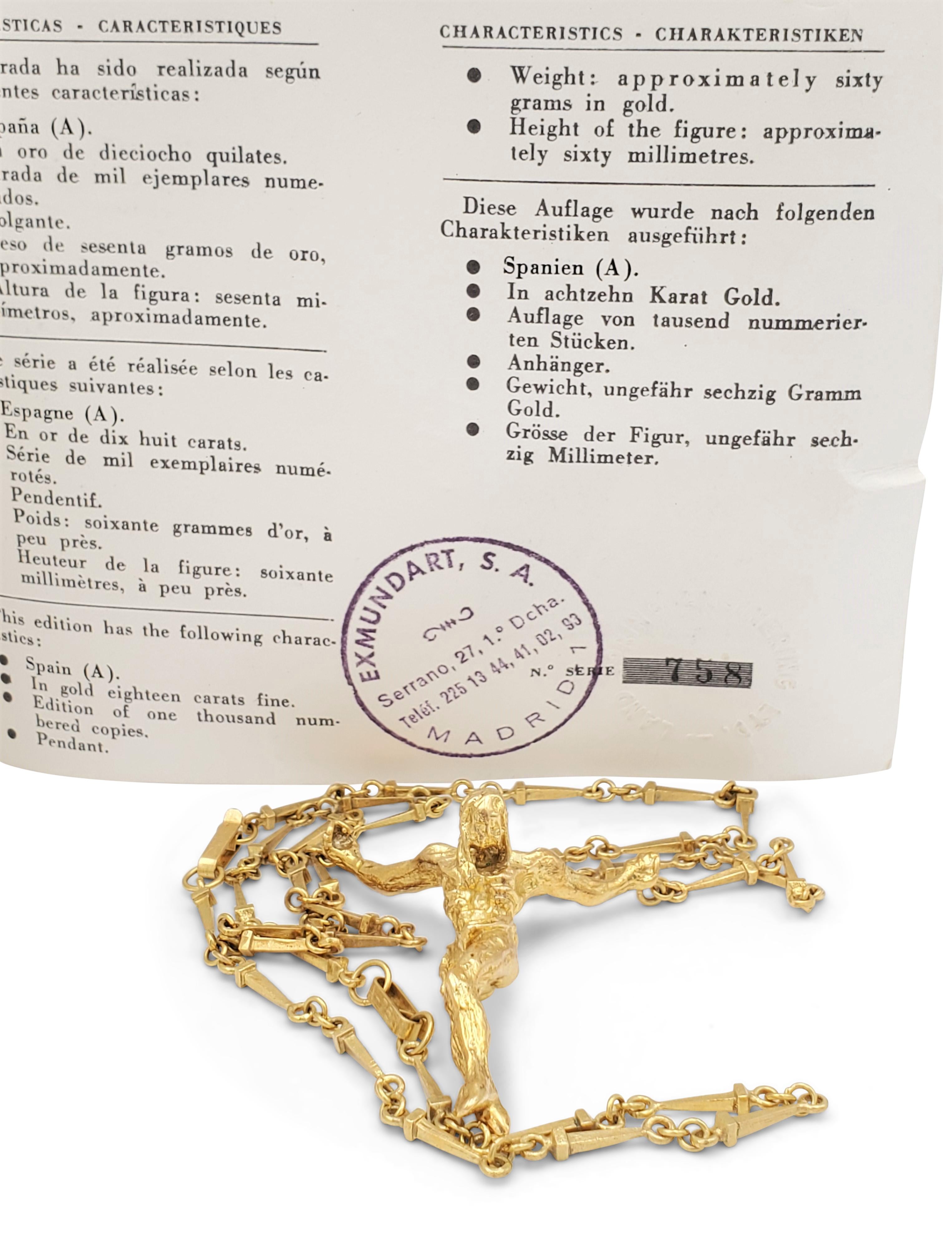 Salvador Dali Christo De San Juan De La Cruz Yellow Gold Convertible Necklace 1