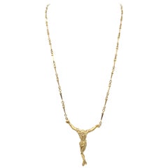 Salvador Dali Christo De San Juan De La Cruz Yellow Gold Convertible Necklace