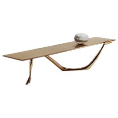 Salvador Dali Contemporary Brass Carrara Marble Low Table, Sculpture