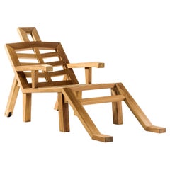 Salvador Dalì scultura contemporanea in legno Wood Sculpture Sunbed