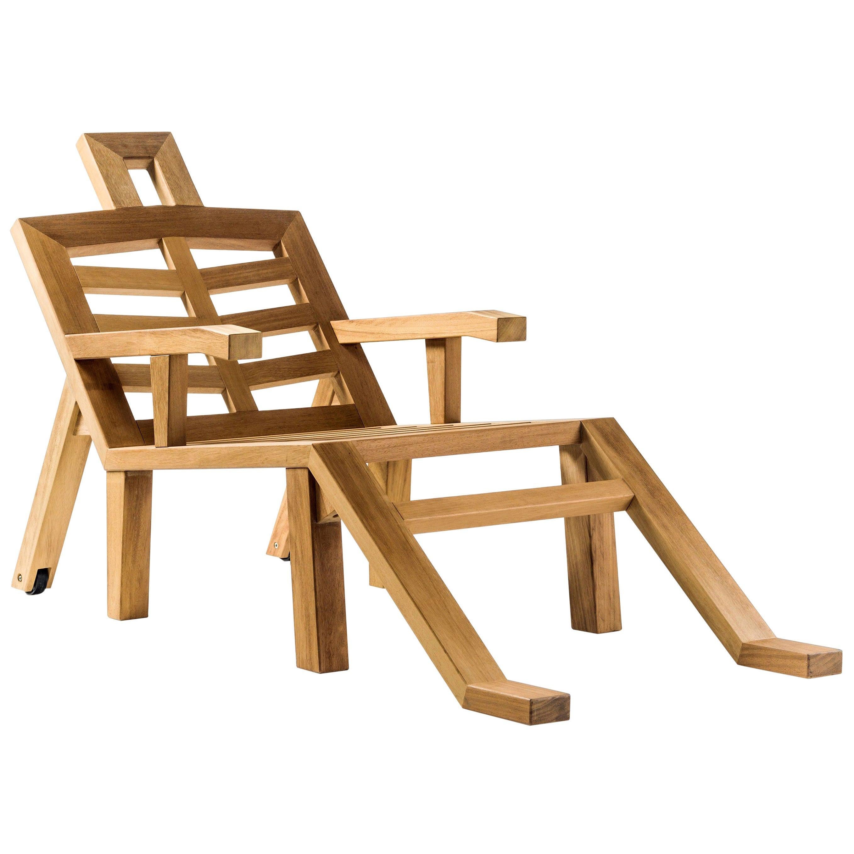 Salvador Dalì scultura contemporanea in legno Wood Sculpture Sunbed