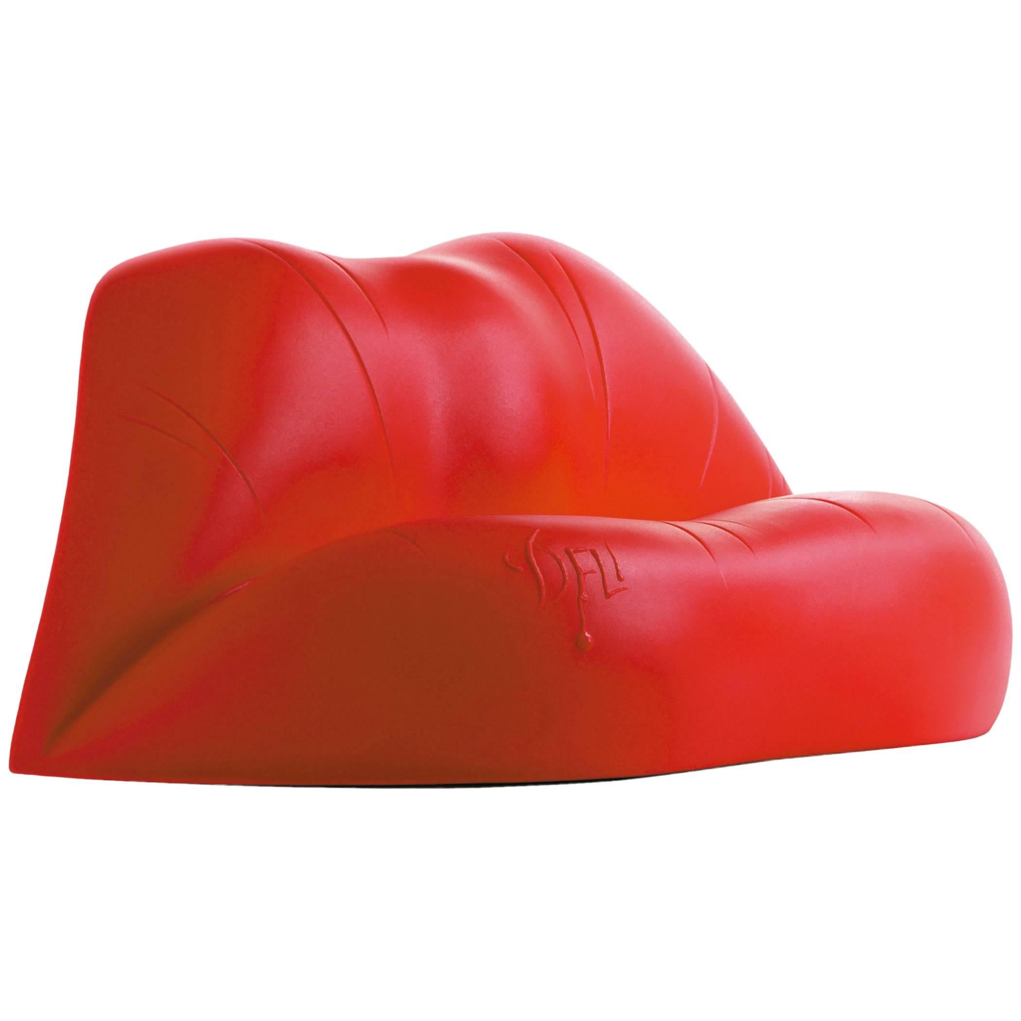 Dalilips designed by Salvador Dali for BD design.

Two-seat sofa made of polyethylene with rotational moulding process. Color red.

Measures: 100 x 170 x 73 H cm.

Is the famous sofa in the shape of a mouth which the artist created together