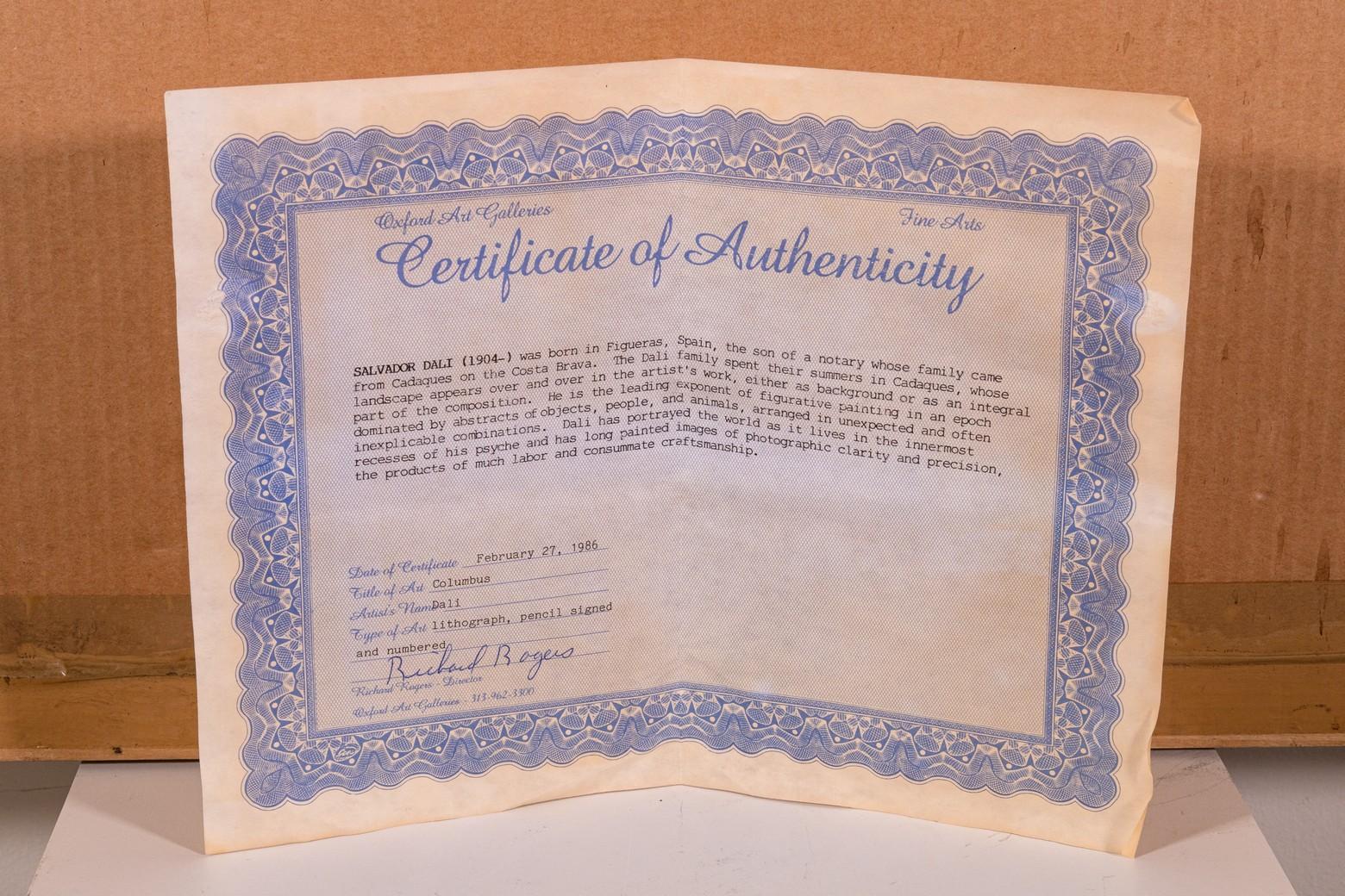 Salvador Dalí Descubrimiento de América Cristóbal Colón Firmado Surrealismo Moderno 4