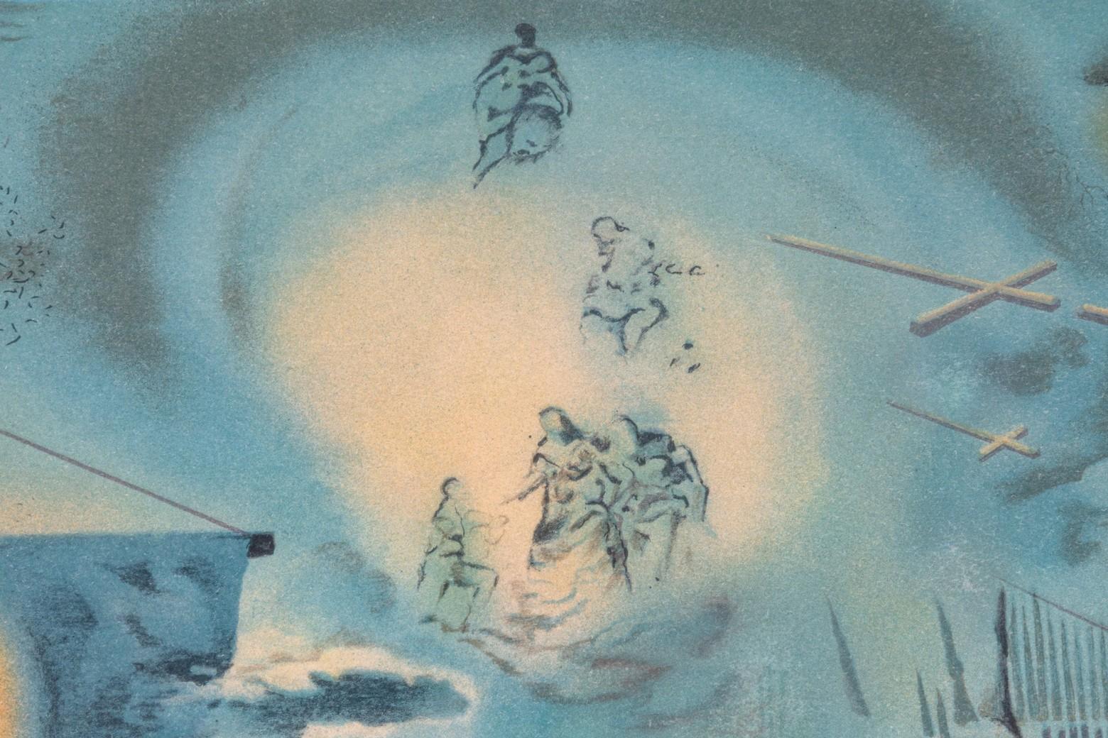 Salvador Dalí Descubrimiento de América Cristóbal Colón Firmado Surrealismo Moderno Papel