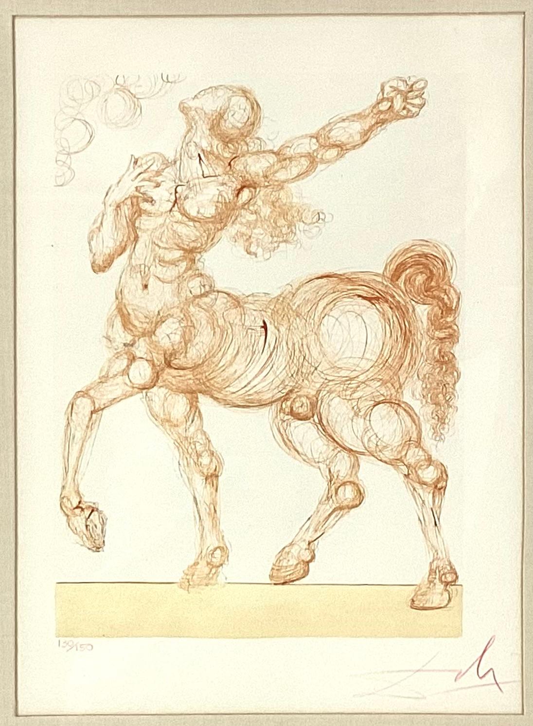Moderne Salvador Dali Divine Comédie Centaure Lithographie en édition limitée