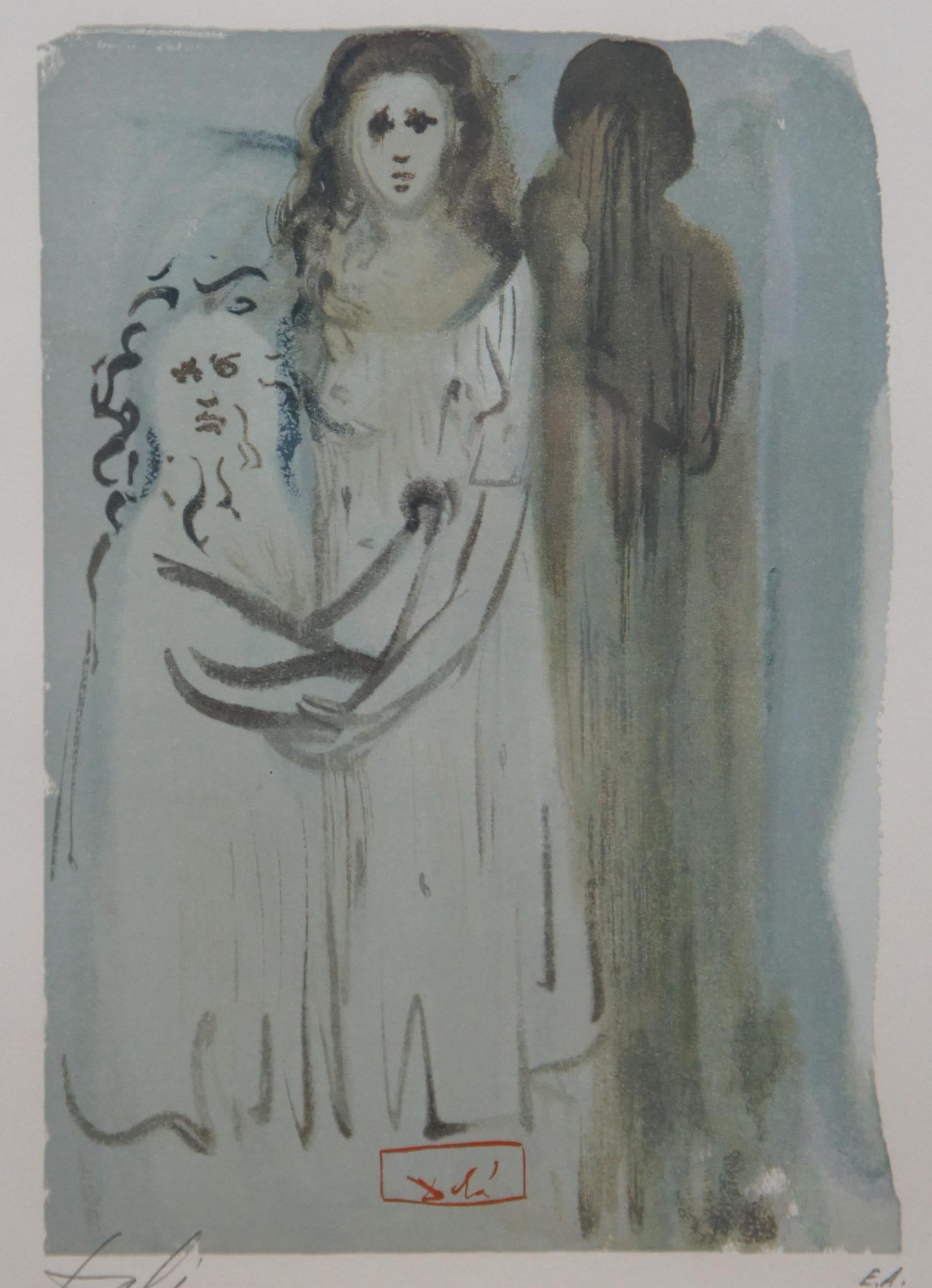 Salvador Dali Divine Comedy Woodcut Signed Engraving Purgatory Portrait 16 1
