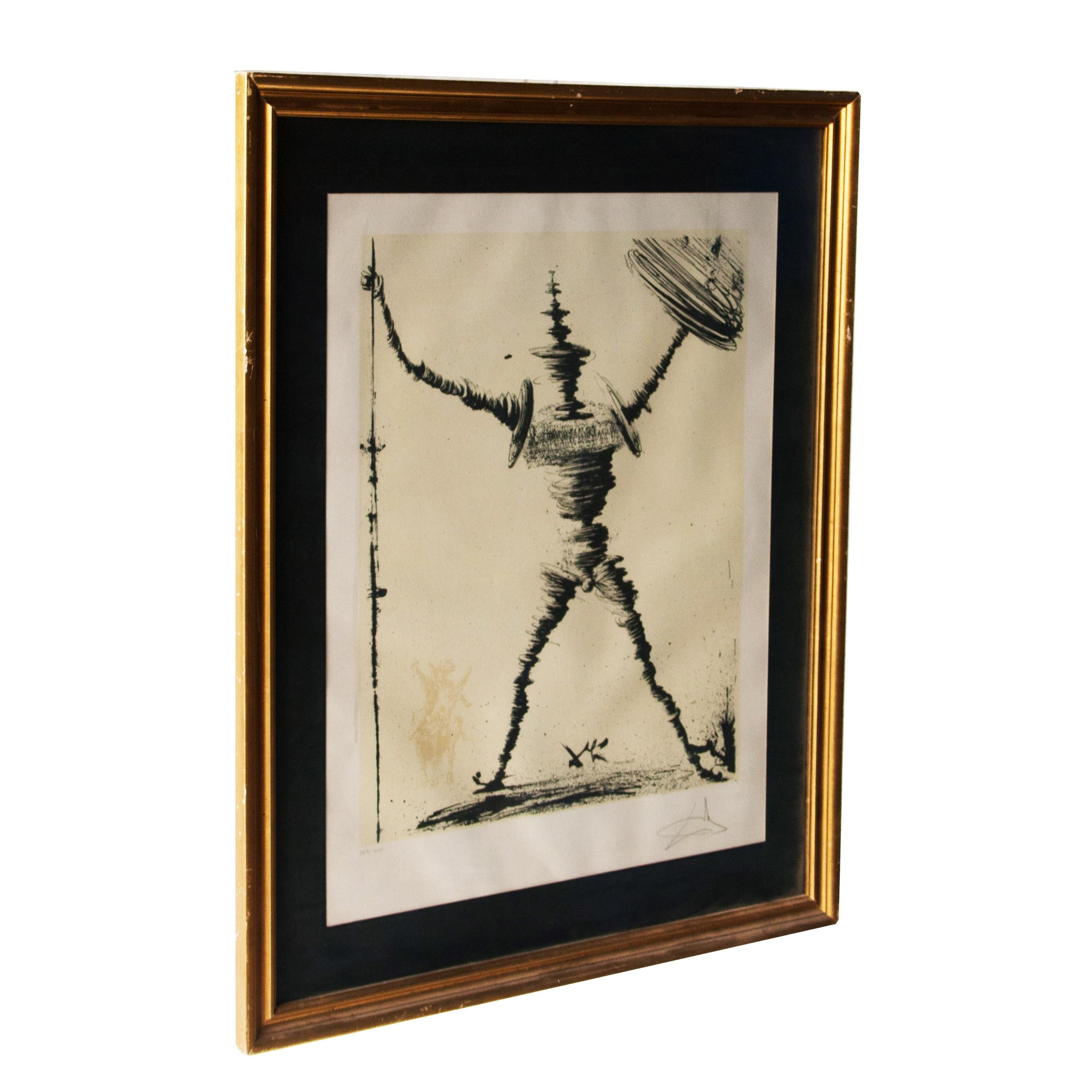 Spanish Salvador Dalí Don Quixote of La Mancha Signed Lithography, Spain, 1945