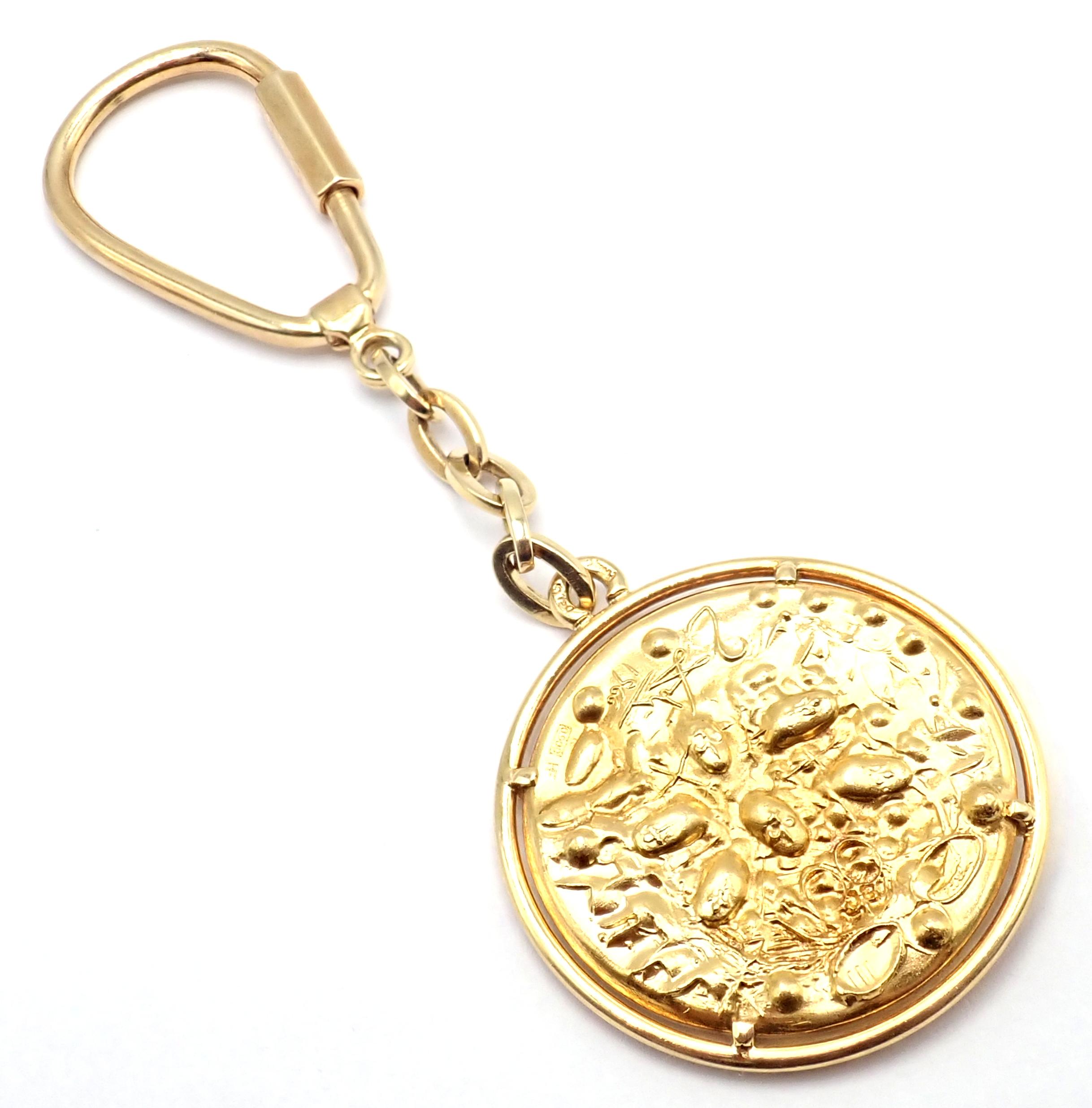 Salvador Dali D'or for Piaget Yellow Gold Coin Pendant Key Chain For Sale 6