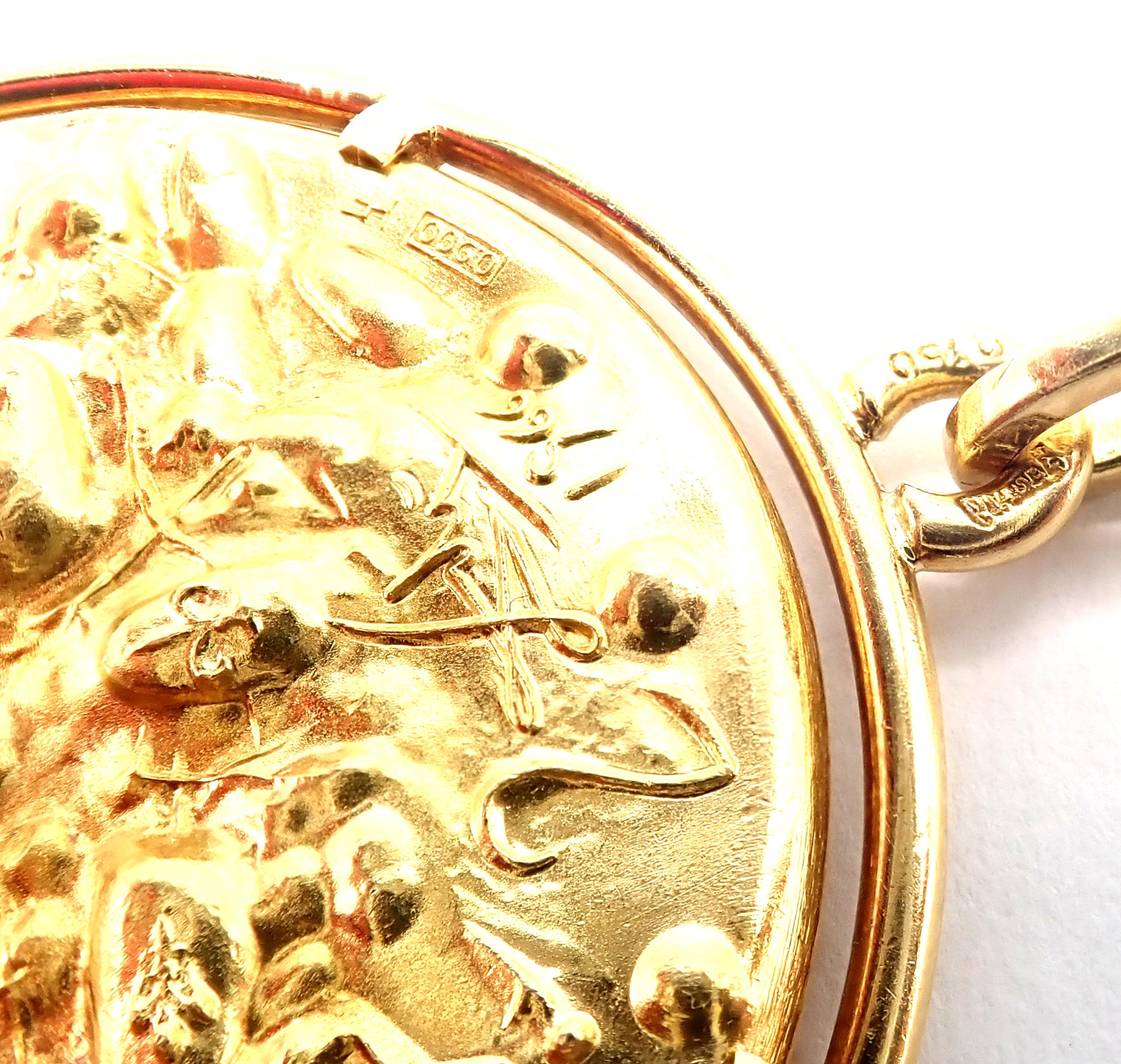 Salvador Dali D'or for Piaget Yellow Gold Coin Pendant Key Chain en vente 7