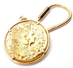 Salvador Dali D'or for Piaget Yellow Gold Coin Pendant Key Chain