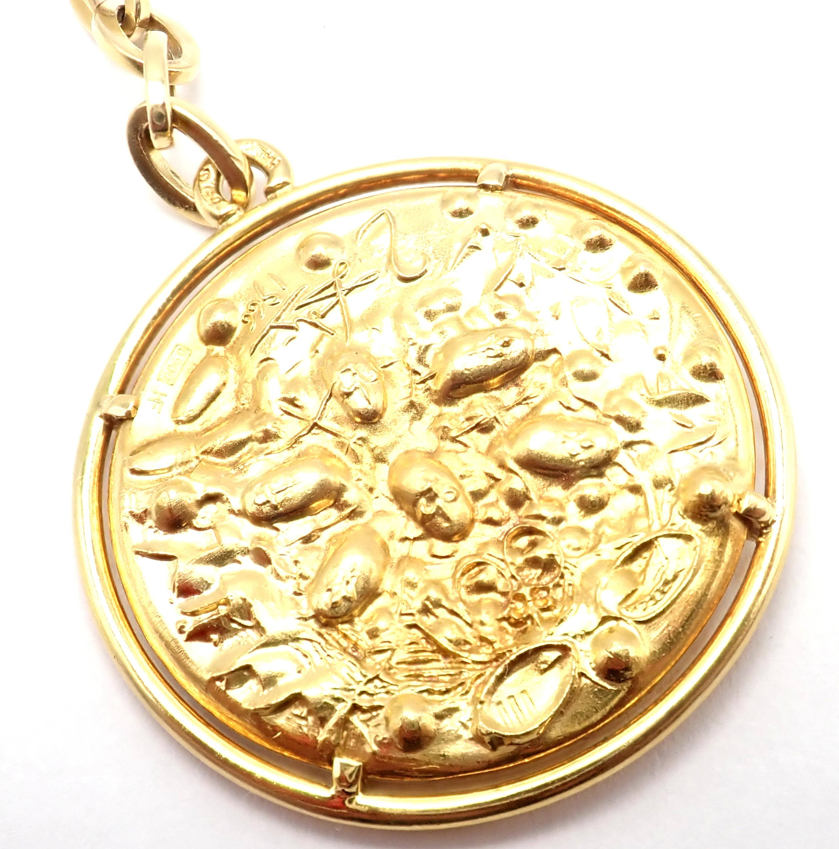 Salvador Dali D'or for Piaget Yellow Gold Coin Pendant Key Chain For Sale 5