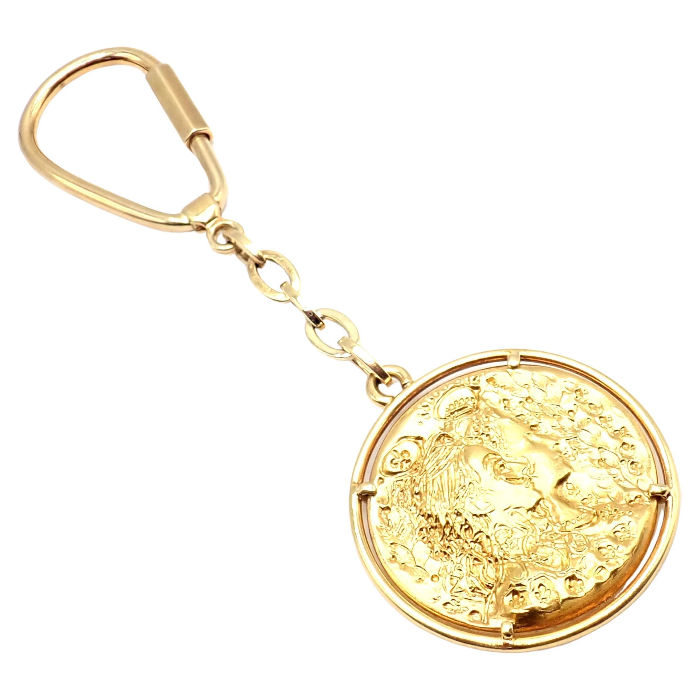 Salvador Dali D'or for Piaget Yellow Gold Coin Pendant Key Chain en vente