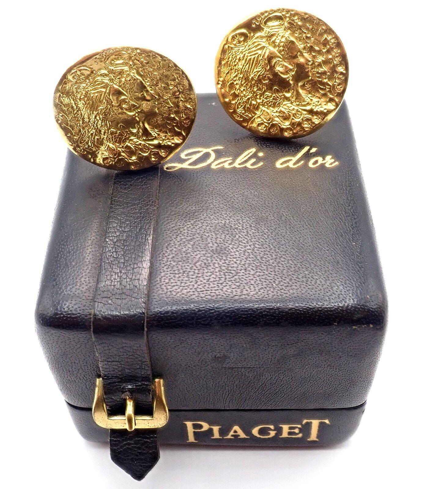 22k & 18k Yellow Gold Cufflinks by Salvador Dali D'or for Piaget. 
These cufflinks come with original box.
Details: 
Measurements: 1