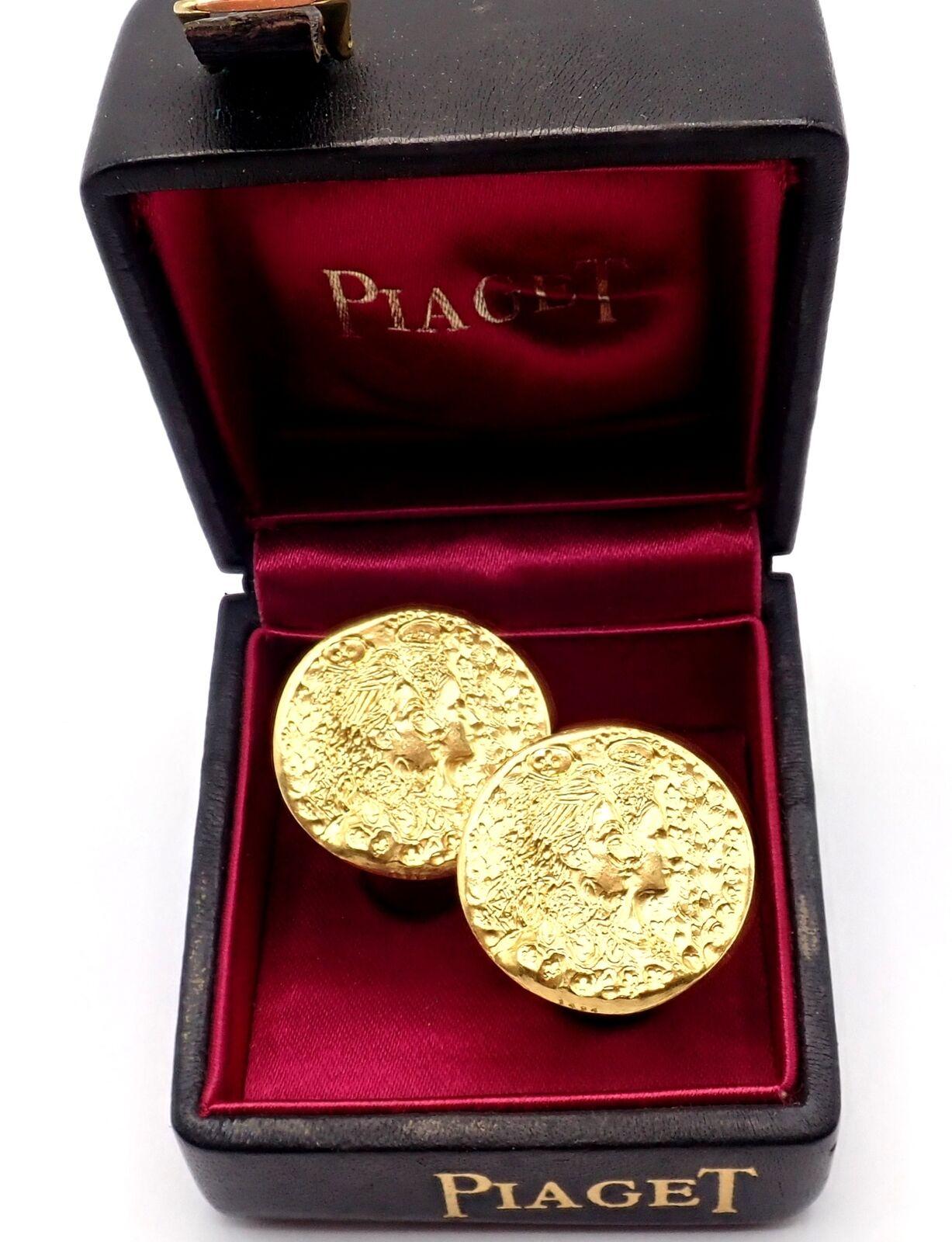 Salvador Dali D'or for Piaget Yellow Gold Large Cufflinks In Excellent Condition For Sale In Holland, PA