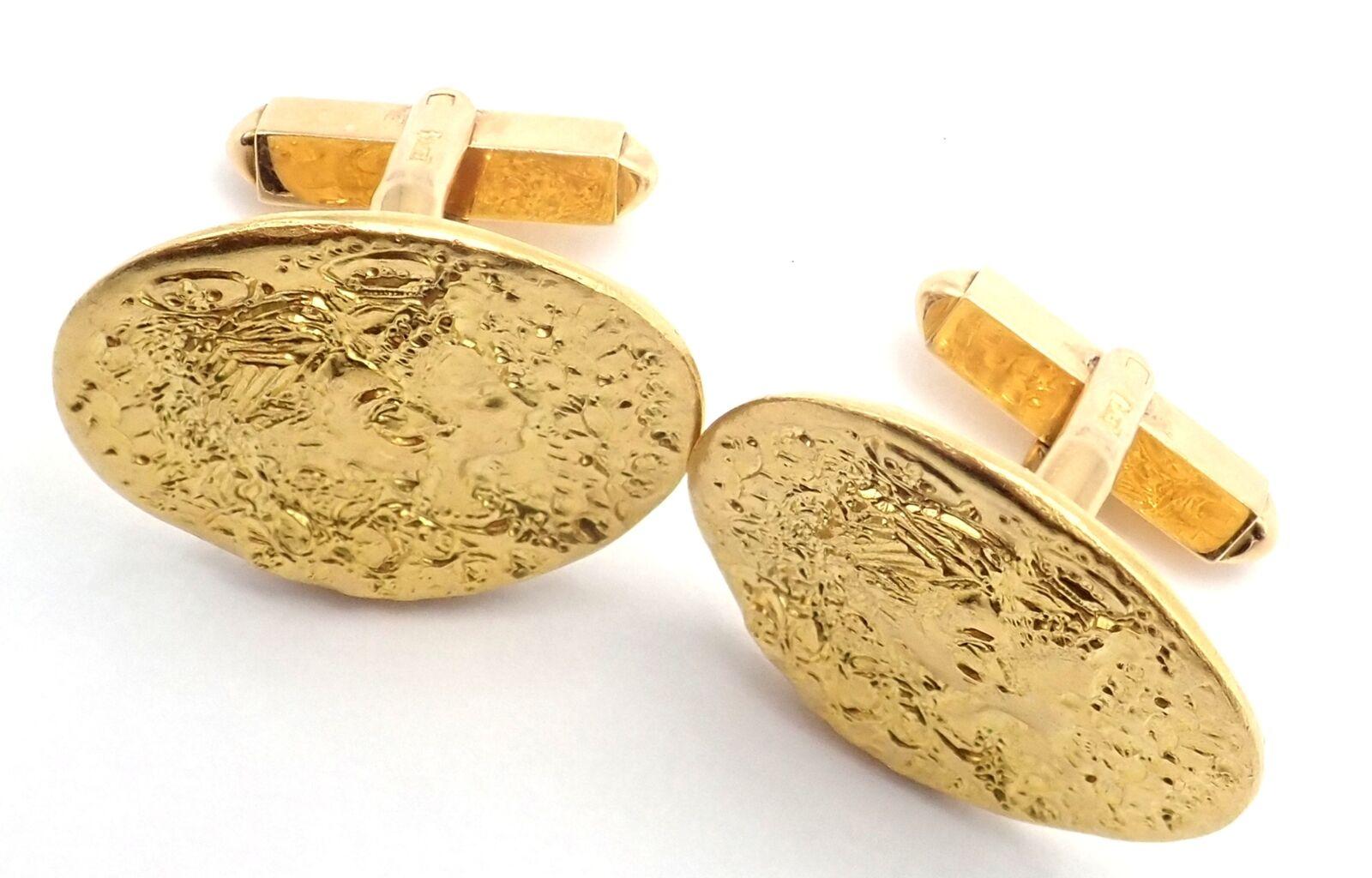 Salvador Dali D'or for Piaget Yellow Gold Large Cufflinks For Sale 5