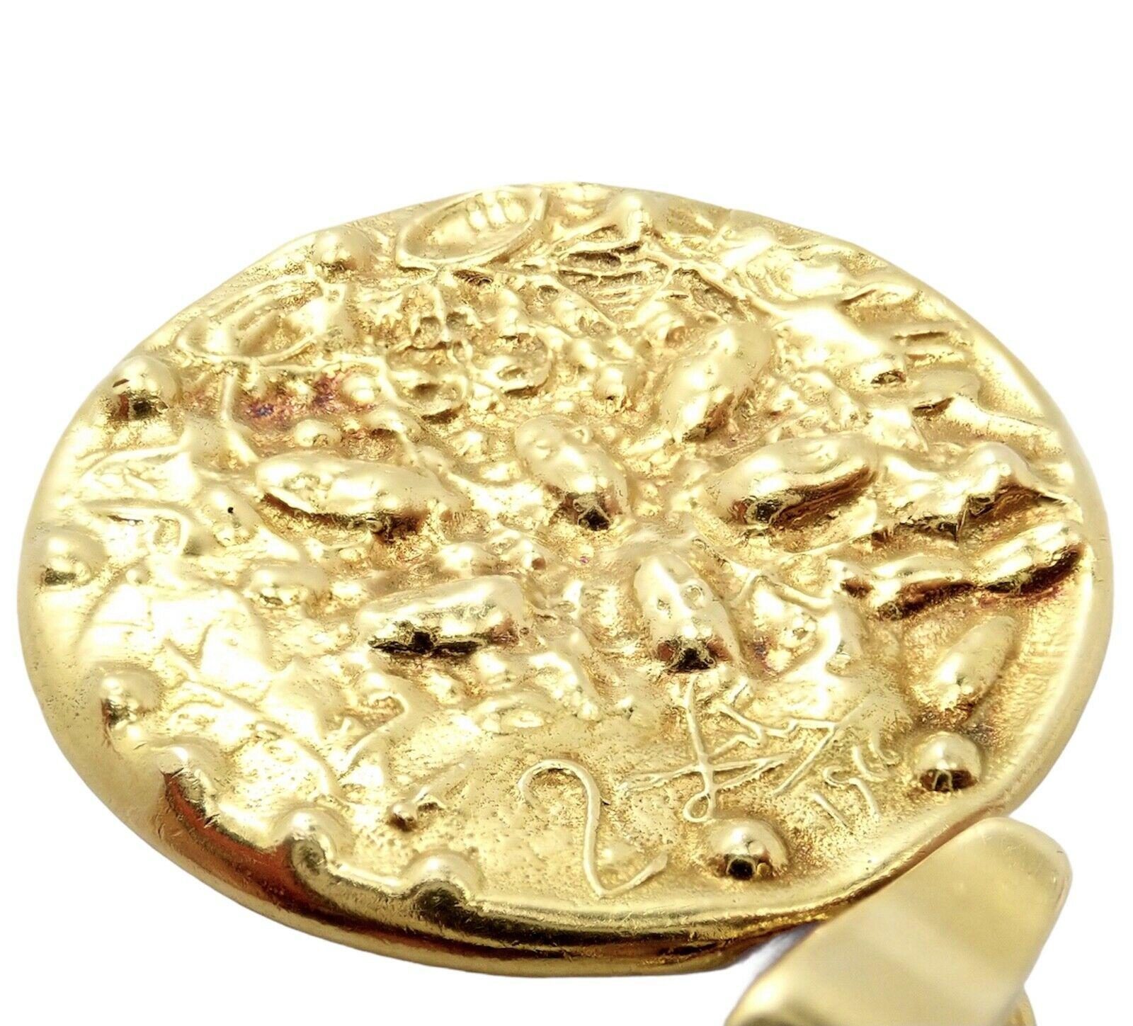22k & 18k Yellow Gold Pendant by Salvador Dali D'or for Piaget.  
Details:  
Measurements: 27mm x 40mm, Coin is 27mm in size
Chain: Length 16