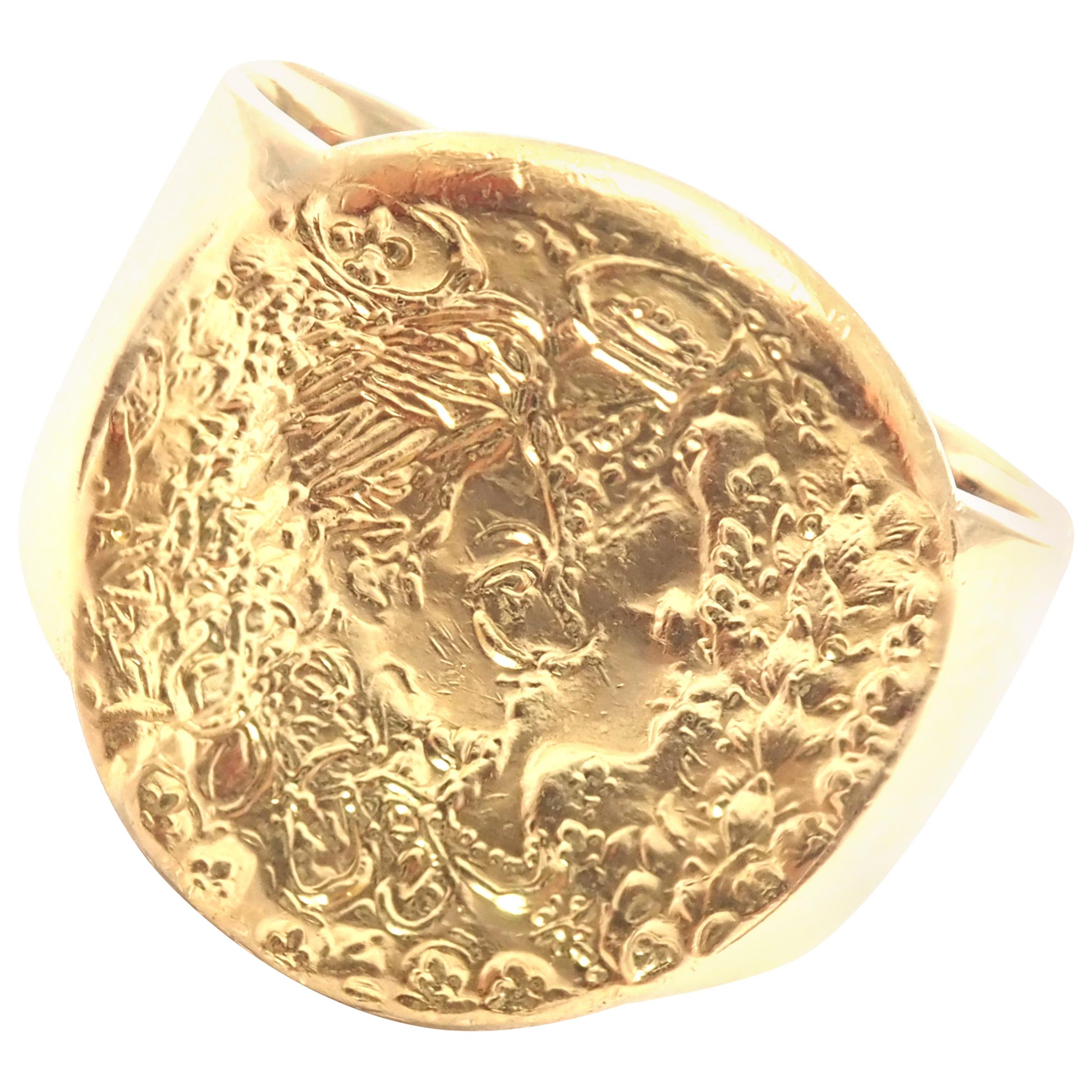 Salvador Dali D'or for Piaget Yellow Gold Signed Ring