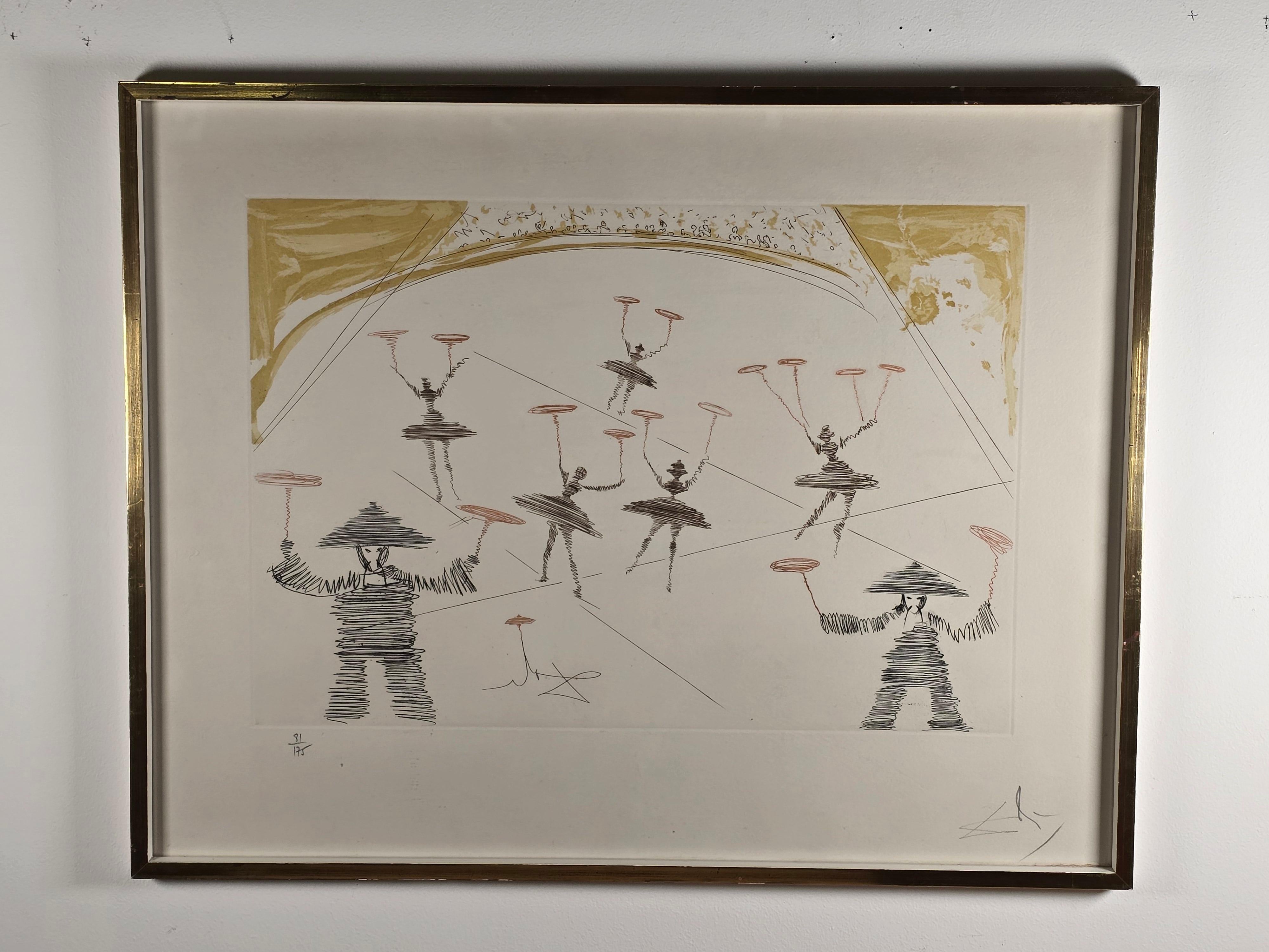 Spanish Salvador Dali  etching 'Chinois' (Theatre Chinois)