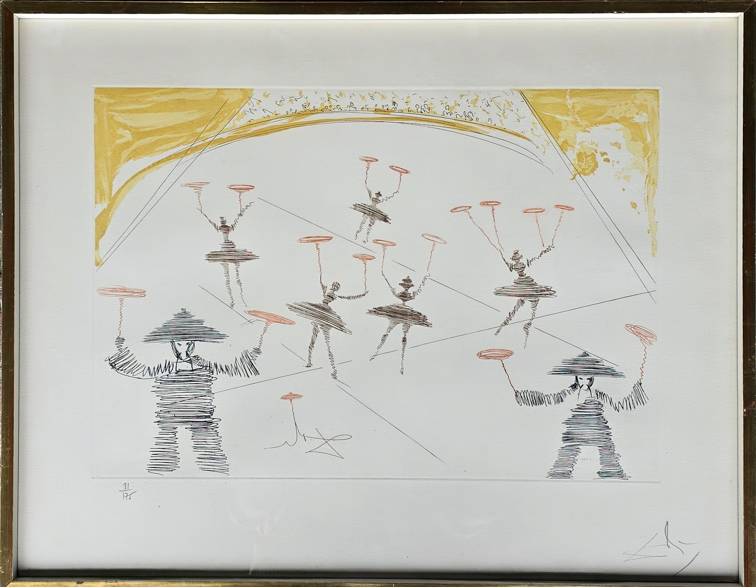 Salvador Dali  etching 'Chinois' (Theatre Chinois) 1