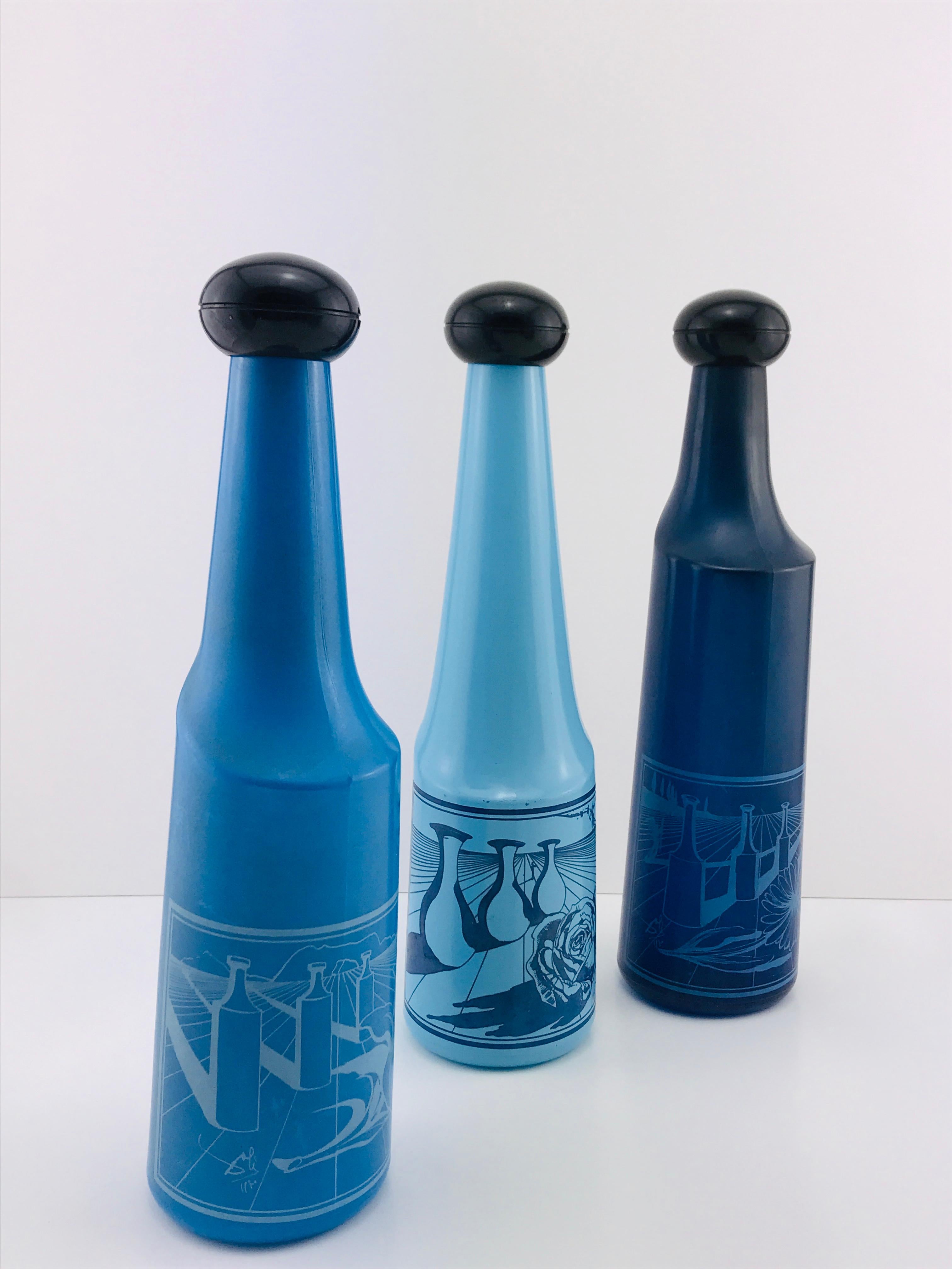 Salvador Dali for Rosso Antico Surrealist Design Glass Bottles, Signed, 1970s 8