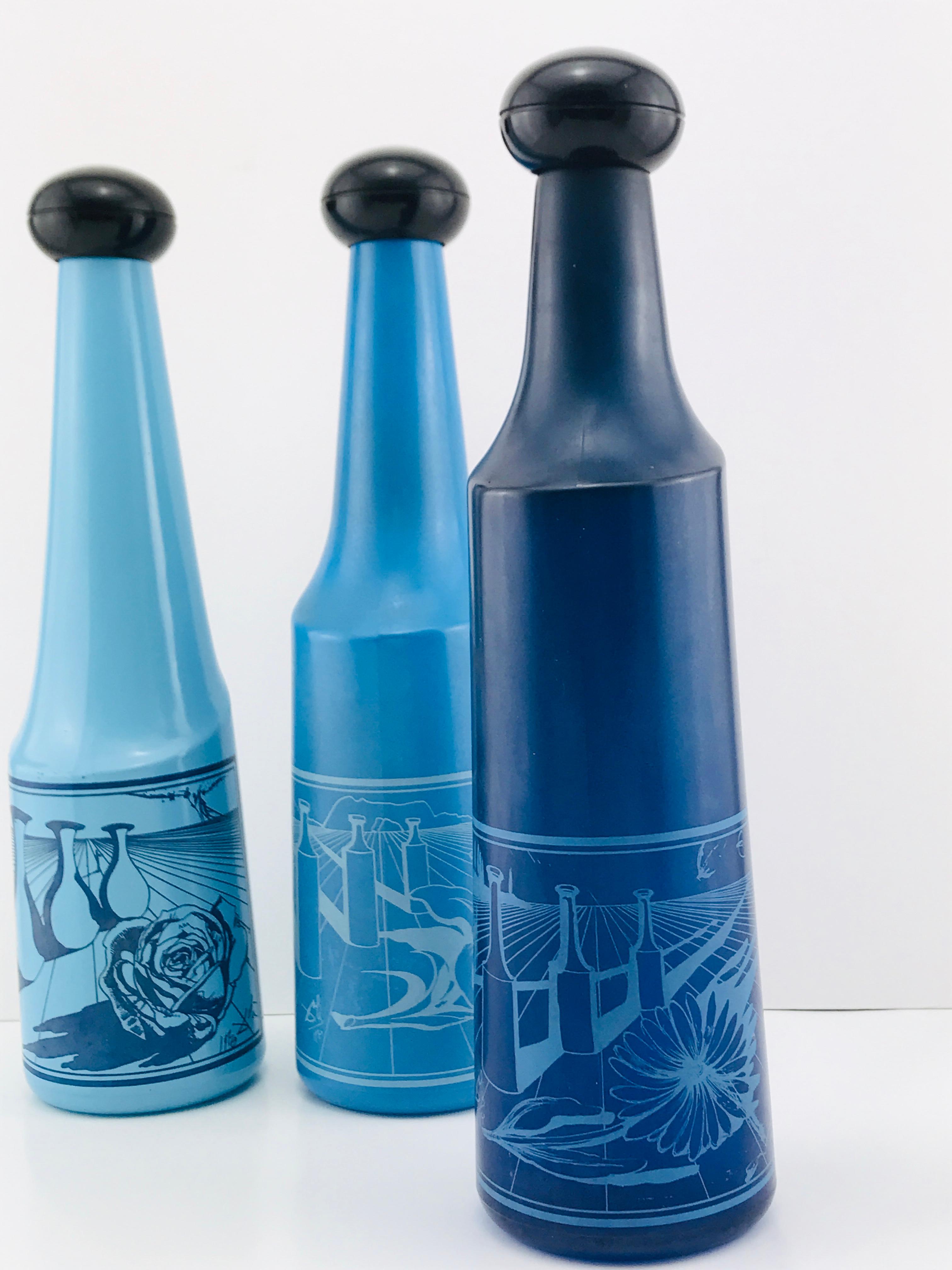 Salvador Dali for Rosso Antico Surrealist Design Glass Bottles, Signed, 1970s 10