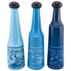 Salvador Dali for Rosso Antico Surrealist Design Glass Bottles, Signed, 1970s