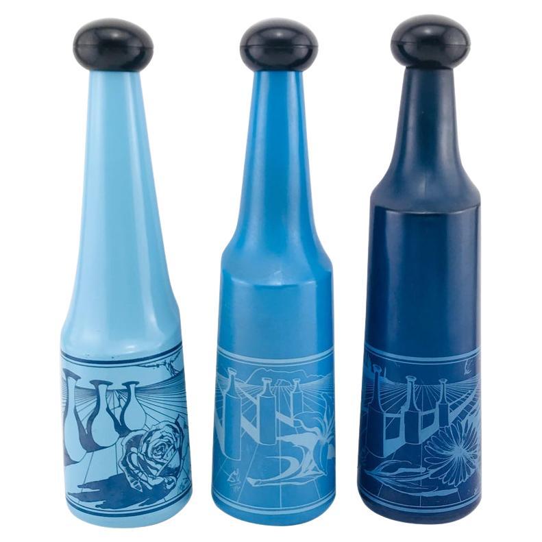 Salvador Dali for Rosso Antico Surrealist Design Glass Bottles, Signed, 1970s For Sale